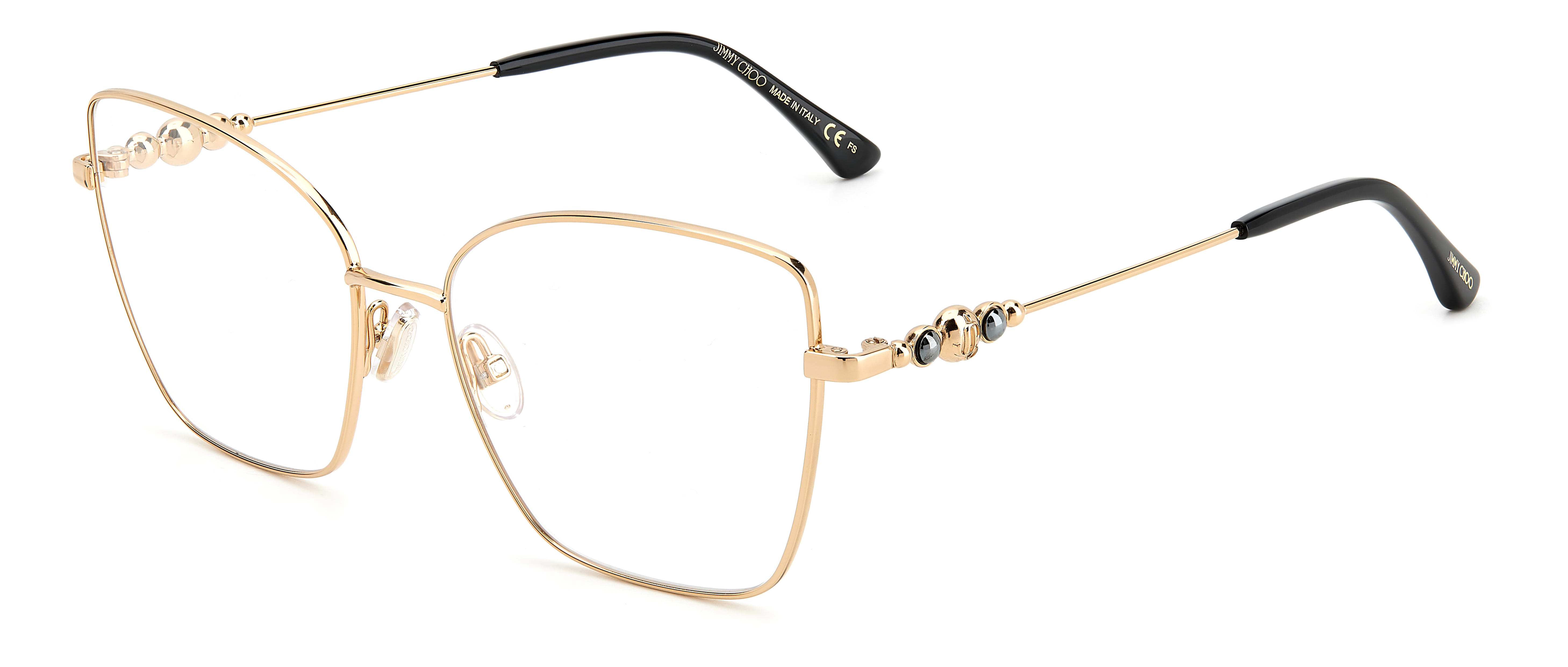 Jimmy Choo JC357 Frame Gold Female Full Metal Frame — Gold frame — view 1