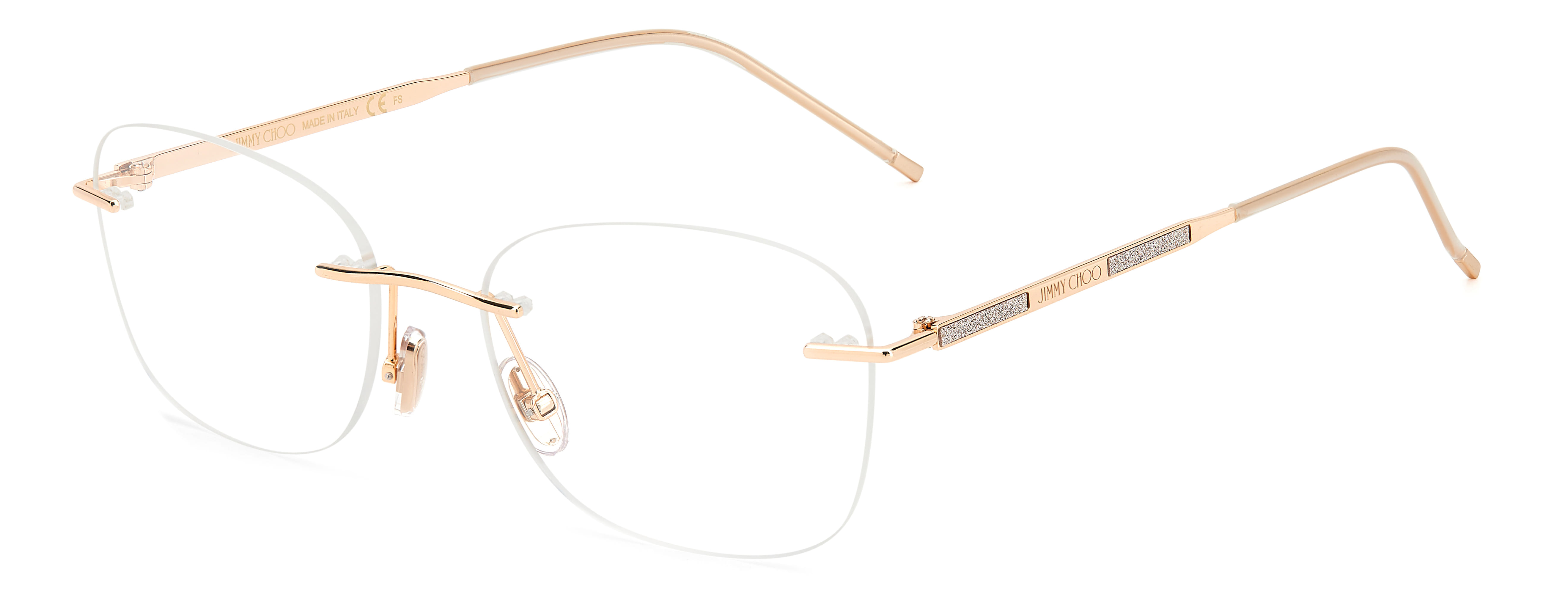 Jimmy Choo JC365 Frame Gold Female RimLess Metal Frame — Gold frame — view 1