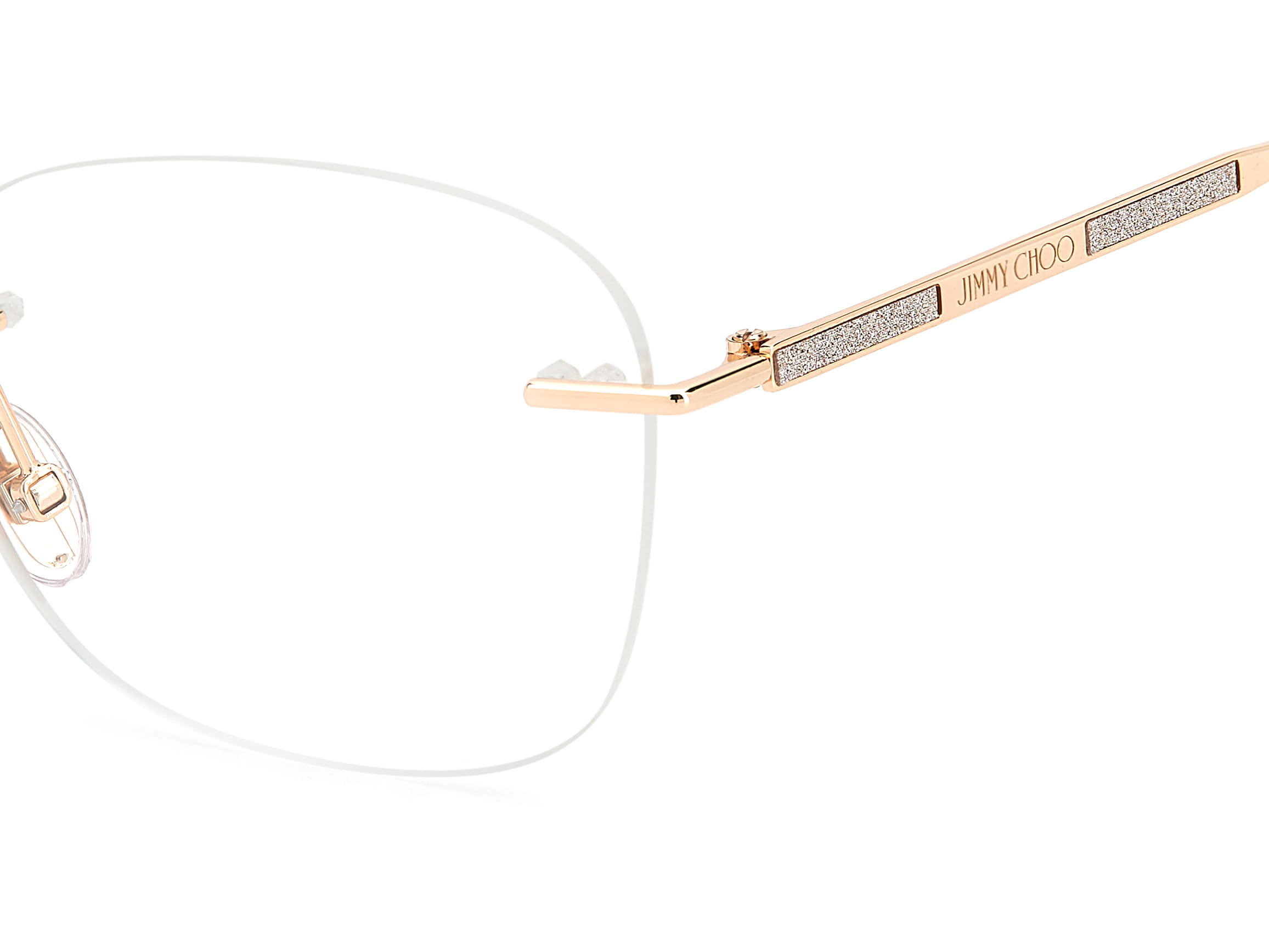 Jimmy Choo JC365 Frame Gold Female RimLess Metal Frame — Gold frame — view 3