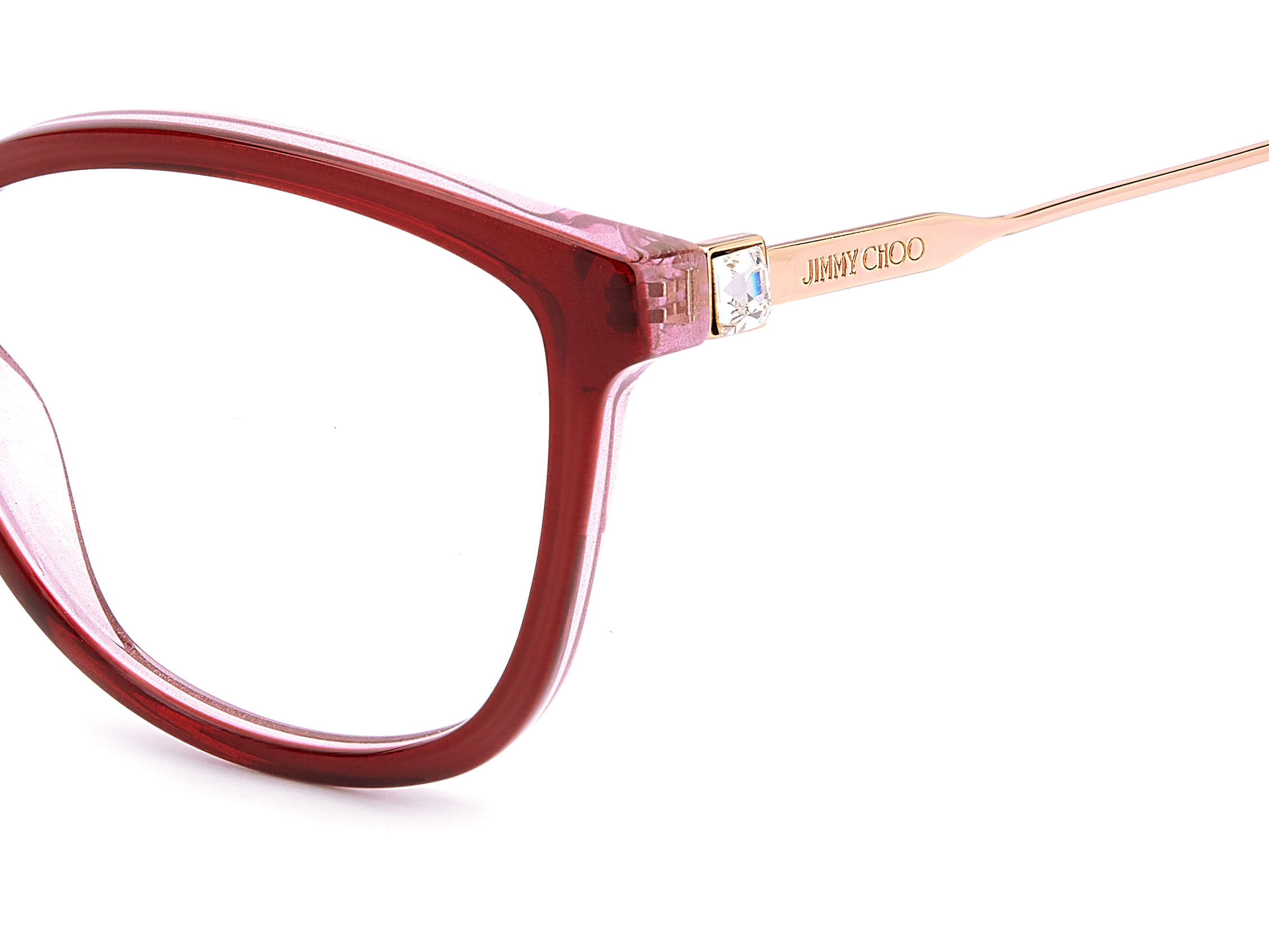 Jimmy Choo JC373 Frame Maroon Female Full Metal Frame — Maroon frame — view 3