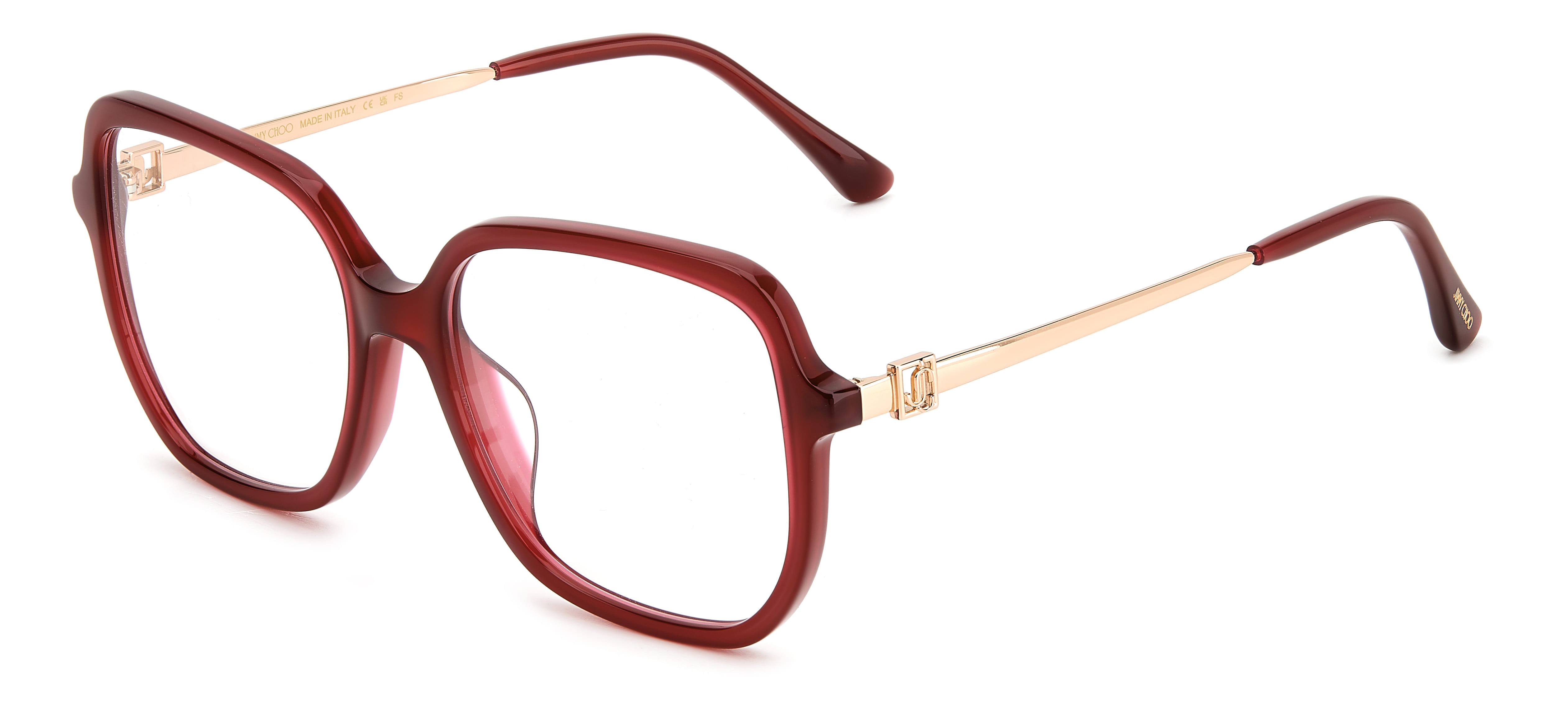 Jimmy Choo JC376/G Frame Maroon Female Full Metal Frame — Maroon frame — view 1