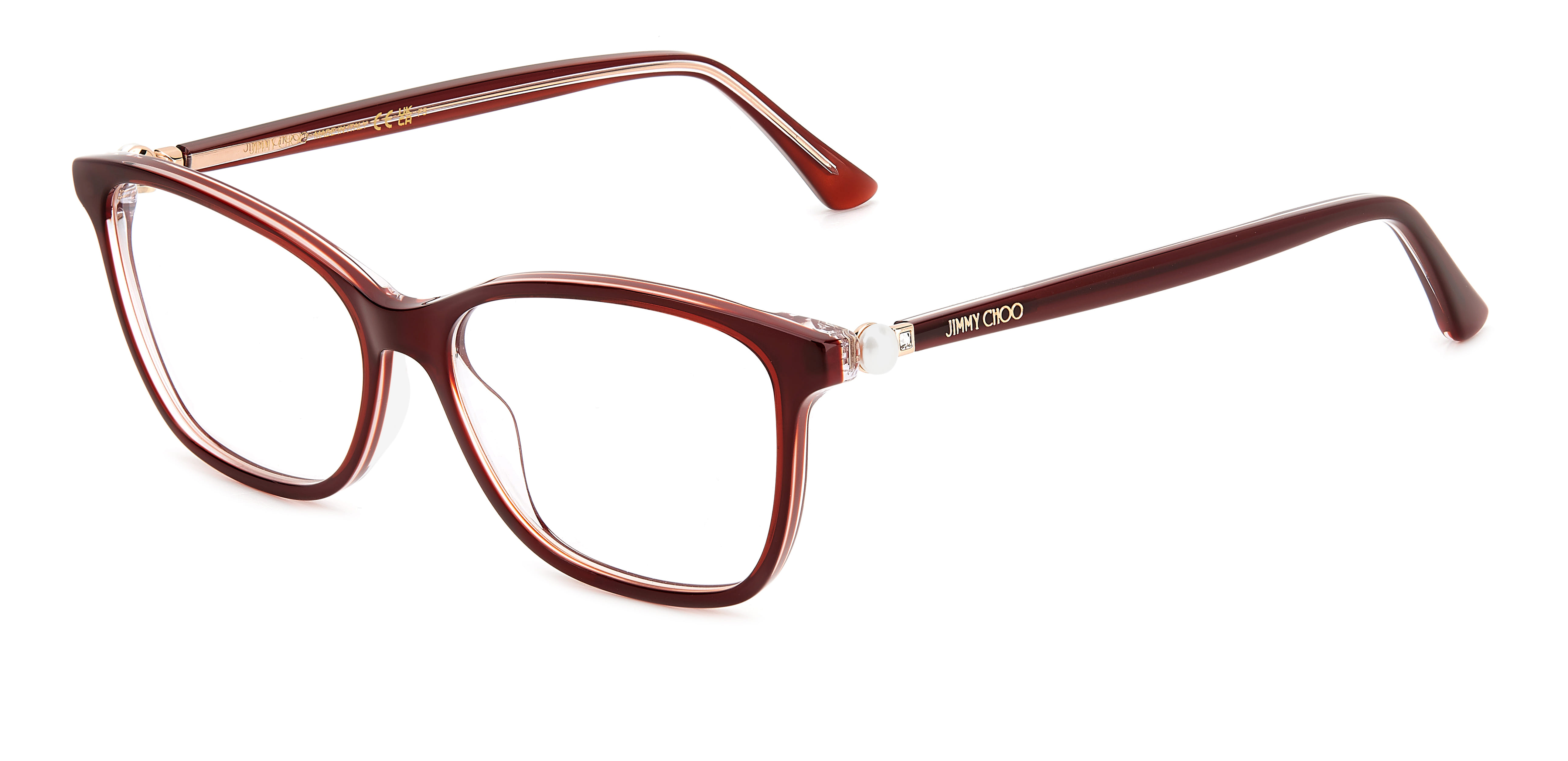 Jimmy Choo JC377 Frame Red Female Full Shell Frame — view 1