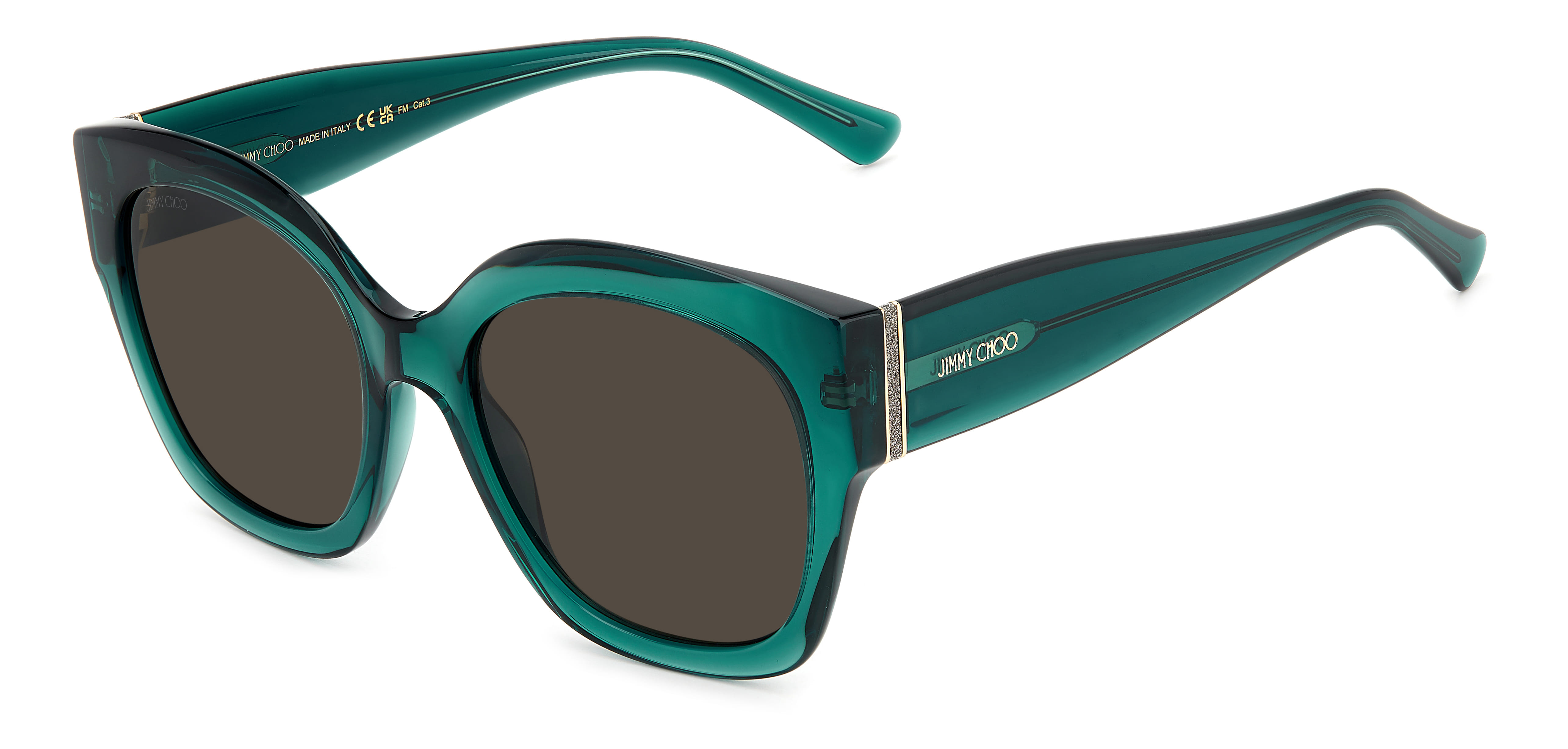 Jimmy Choo LEELA/S Sunglass Green Female Full Shell Sunglass — Green frame — view 1