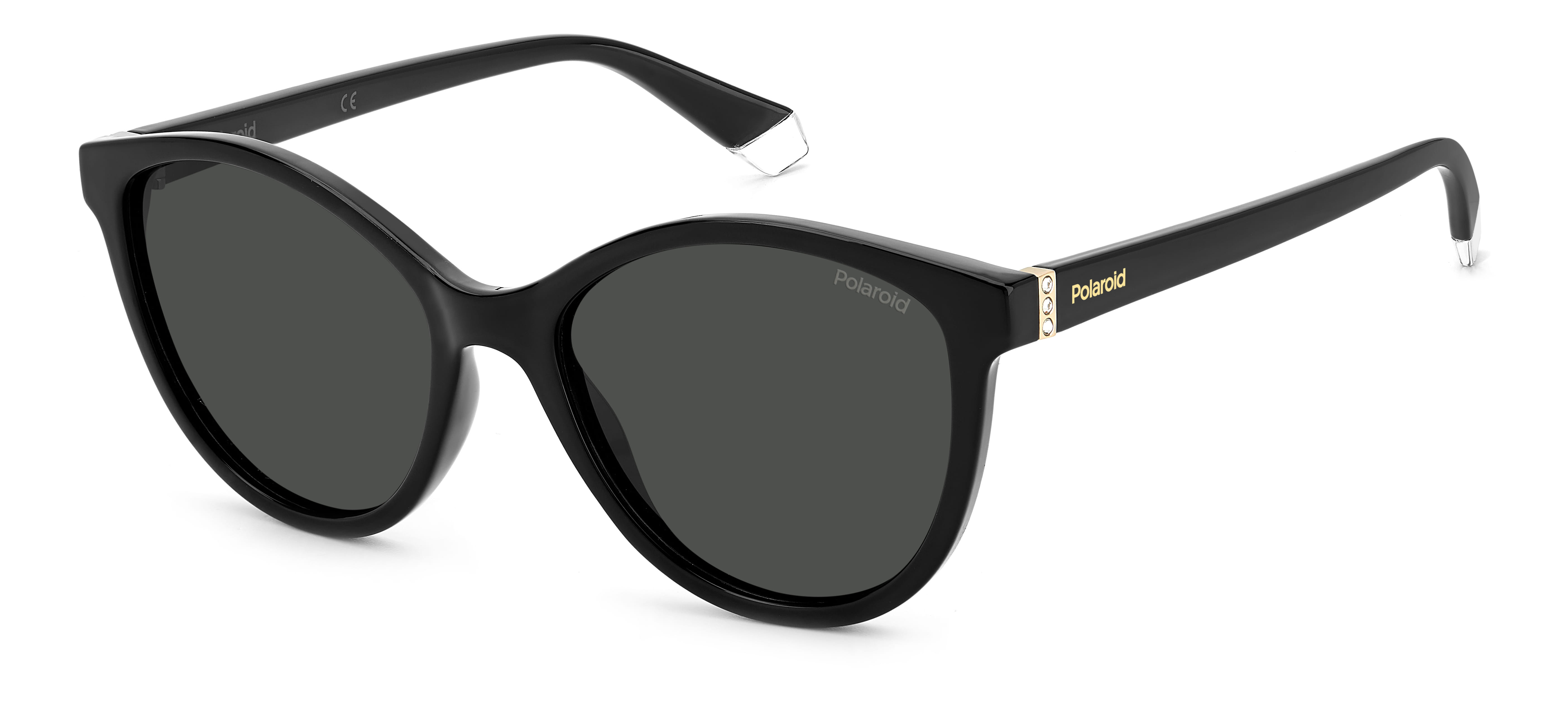 Polaroid PLD4133/S/X Sunglass Black Female Full Shell — Black frame