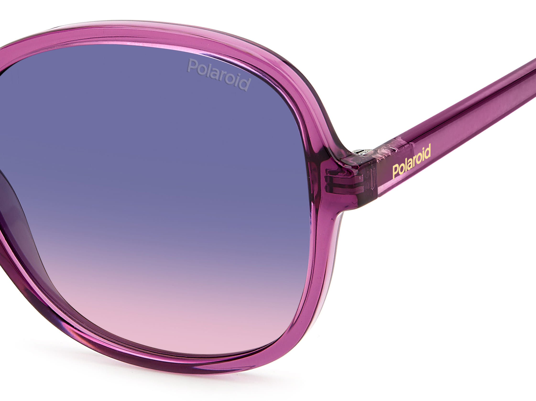 Polaroid PLD4136/S Sunglass Violet Female Full Shell Sunglass — Violet frame — view 4