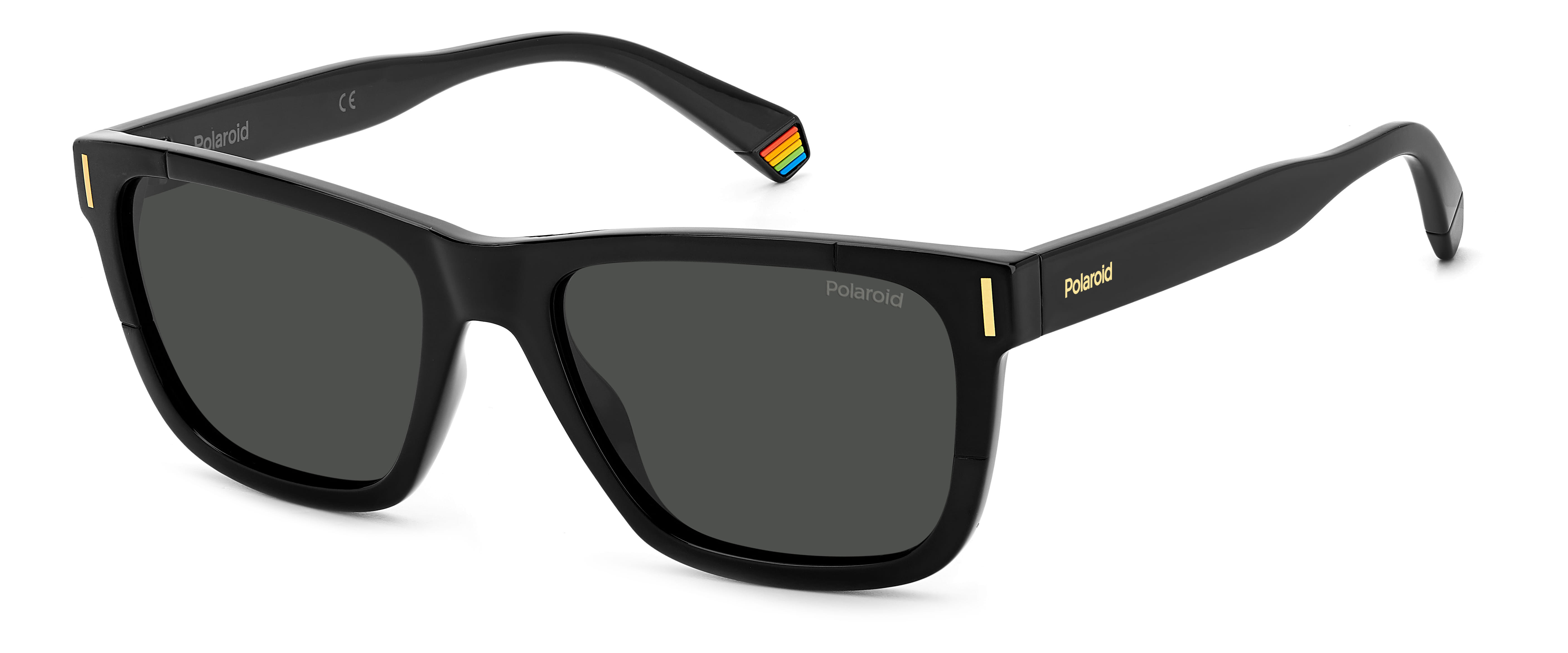 Polaroid PLD6186/S Sunglass Black Unisex Full Shell — Black frame