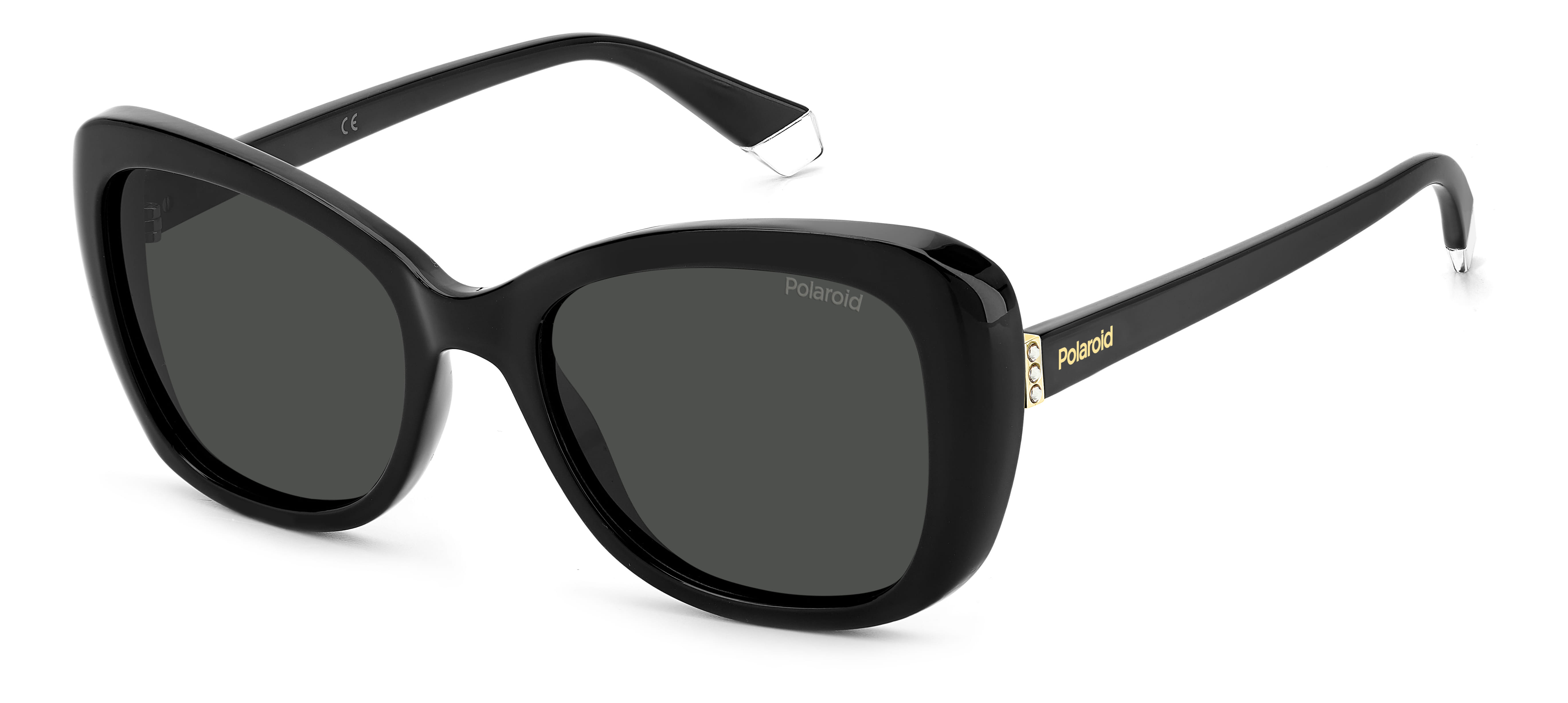 Polaroid PLD4132/S/X Sunglass Black Female Full Shell — Black frame