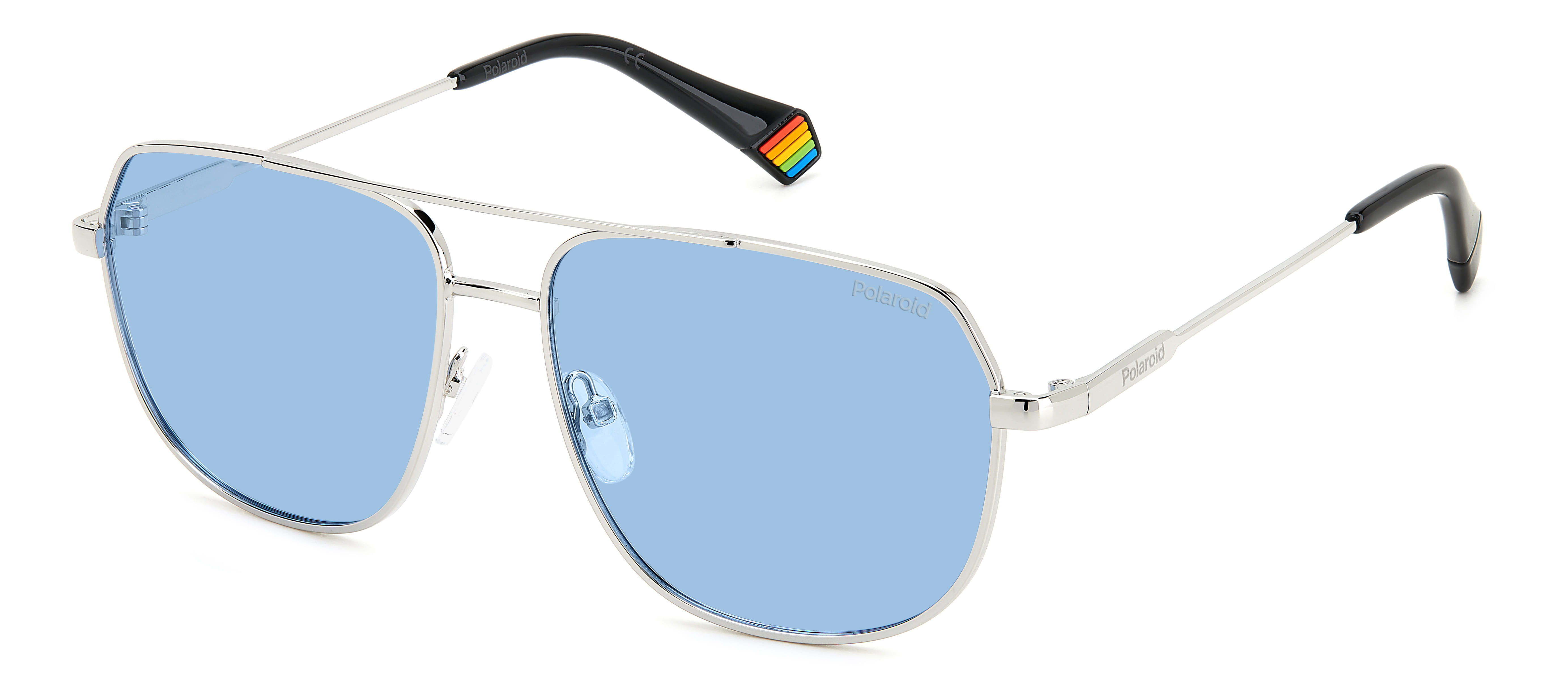 Polaroid 6195/S/X Sunglass Silver Unisex Full Metal — Silver frame