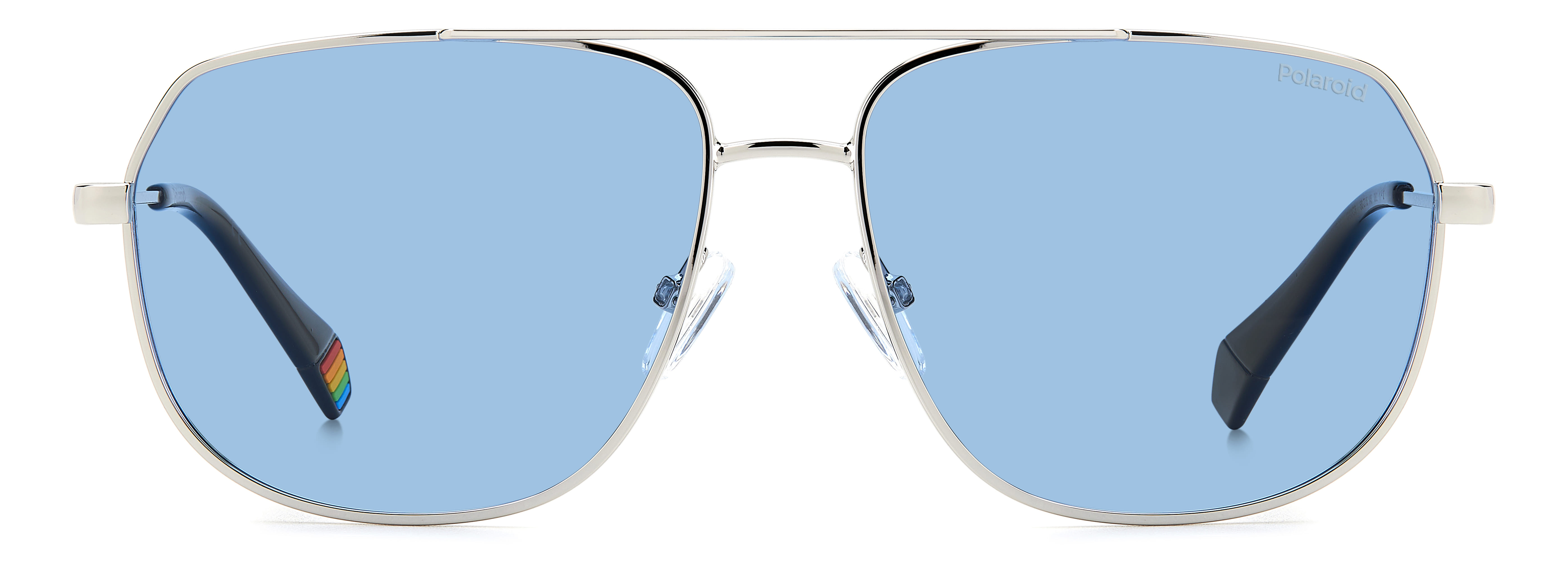 Polaroid 6195/S/X Sunglass Silver Unisex Full Metal Sunglass — Silver frame — view 2