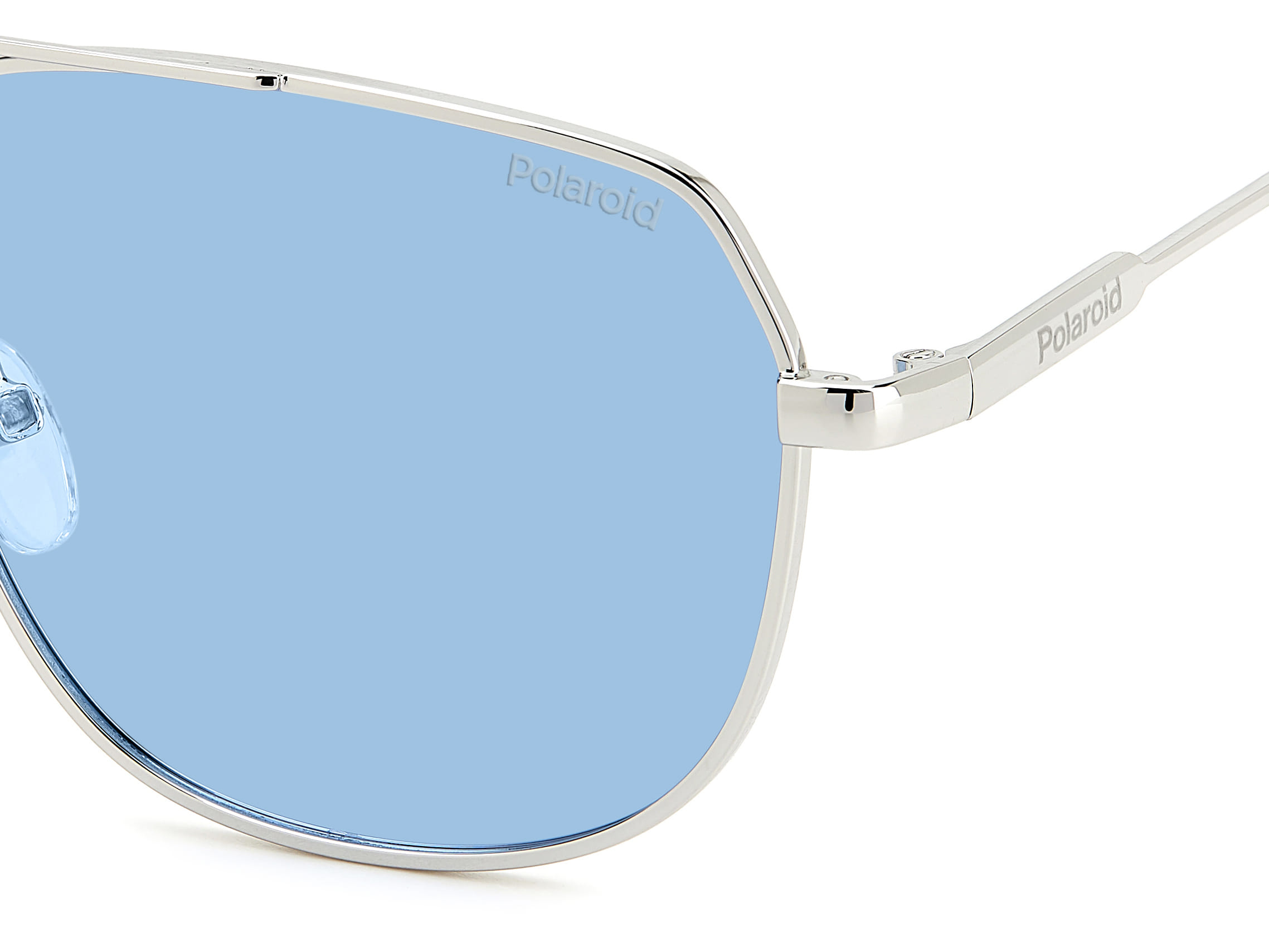 Polaroid 6195/S/X Sunglass Silver Unisex Full Metal Sunglass — Silver frame — view 3