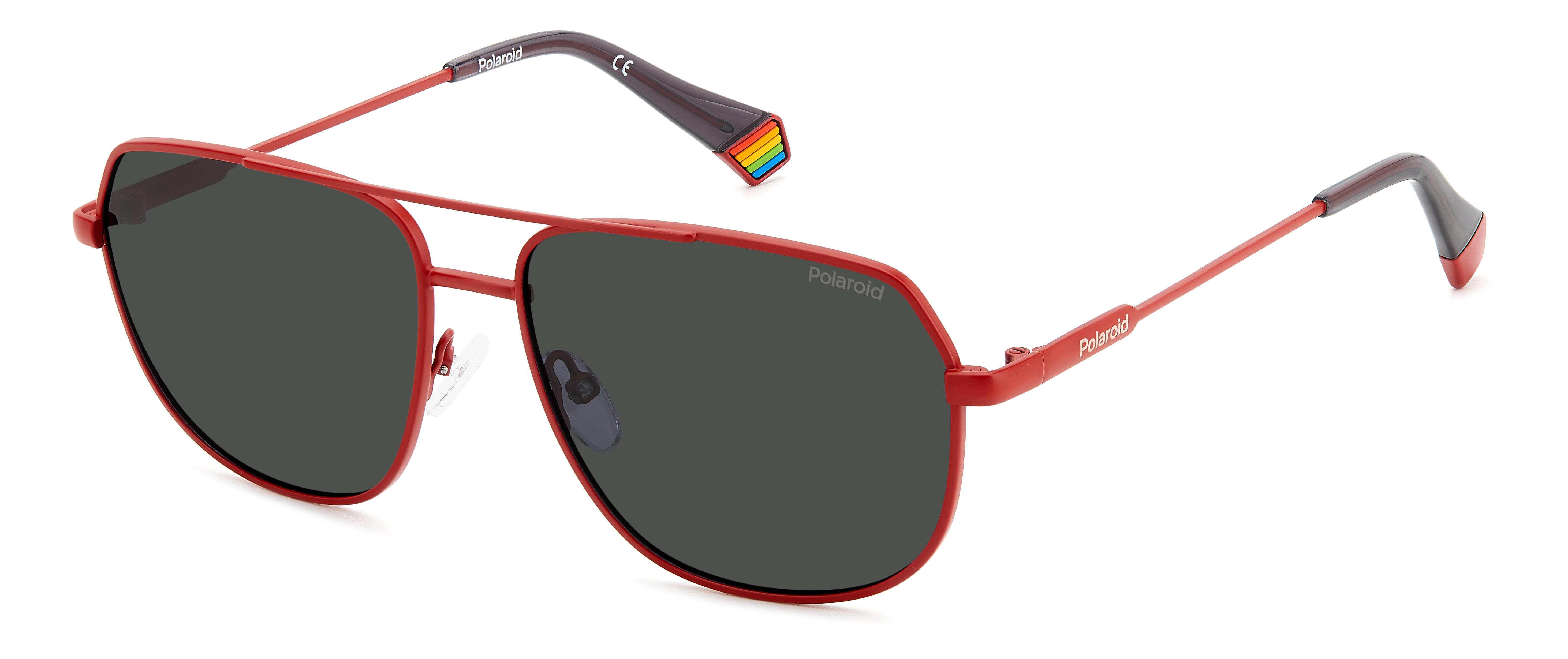 Polaroid 6195/S/X Sunglass Red Unisex Full Metal — Red frame
