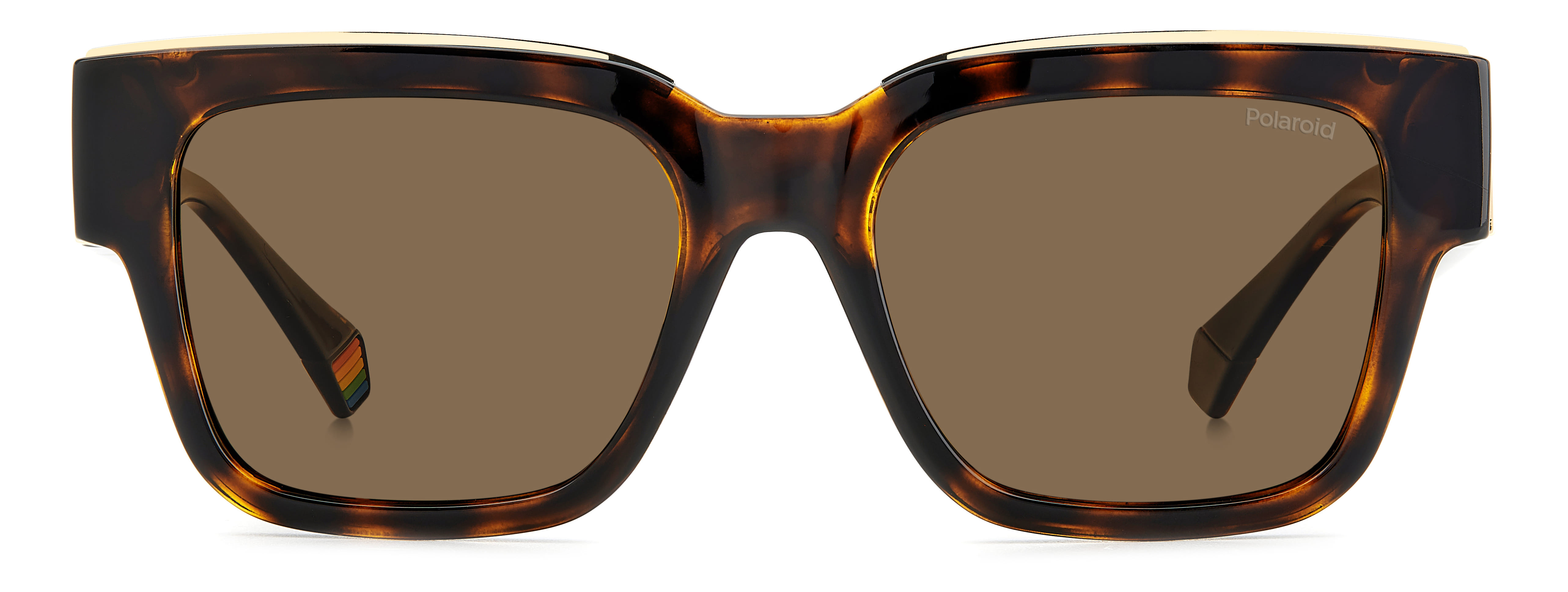 Polaroid 6198/S/X Sunglass Havana Unisex Full Shell Sunglass — Havana frame — view 2