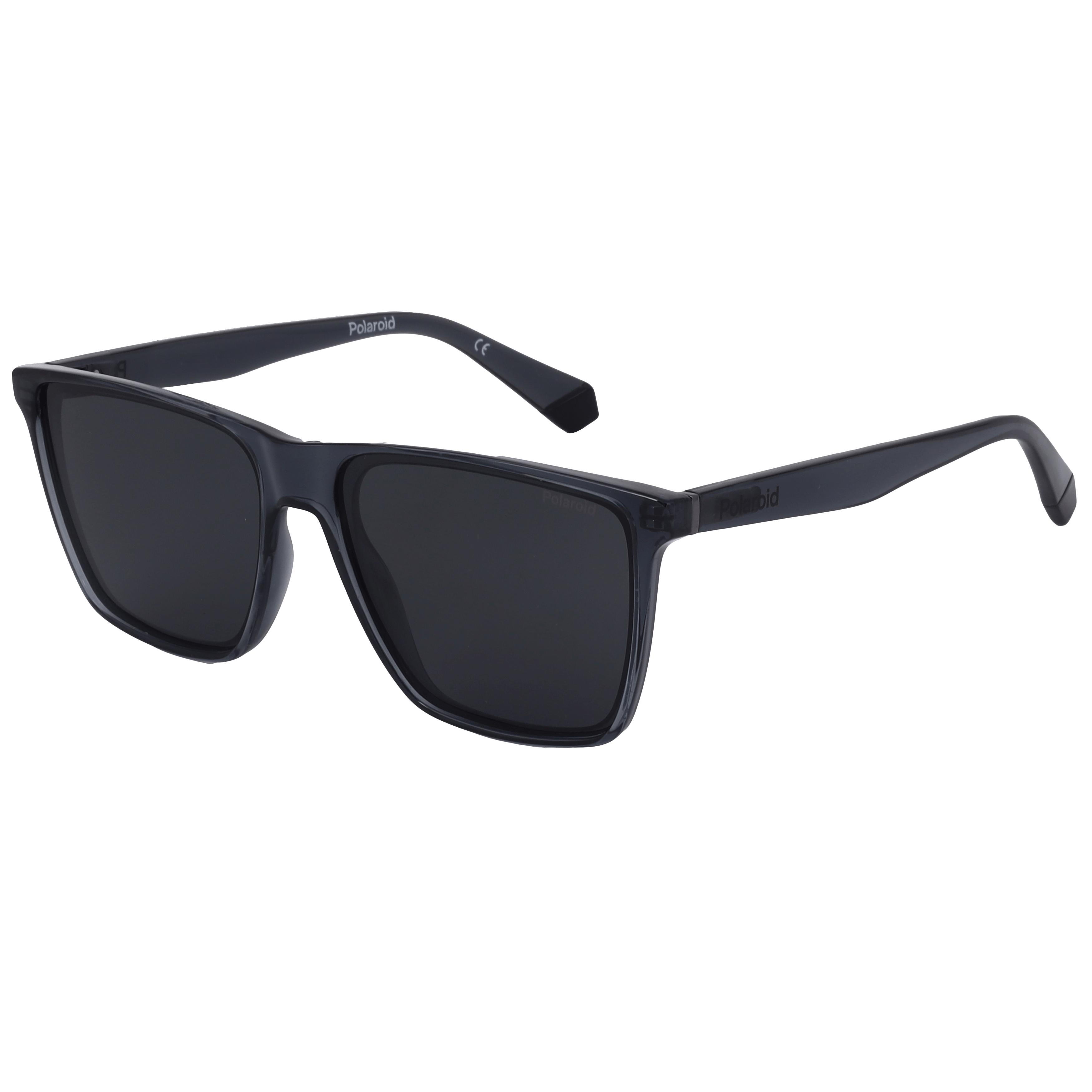 Polaroid PLD 6141/S Sunglass Transparent Grey Male Full Shel Sunglass — Transparent Grey frame — view 3