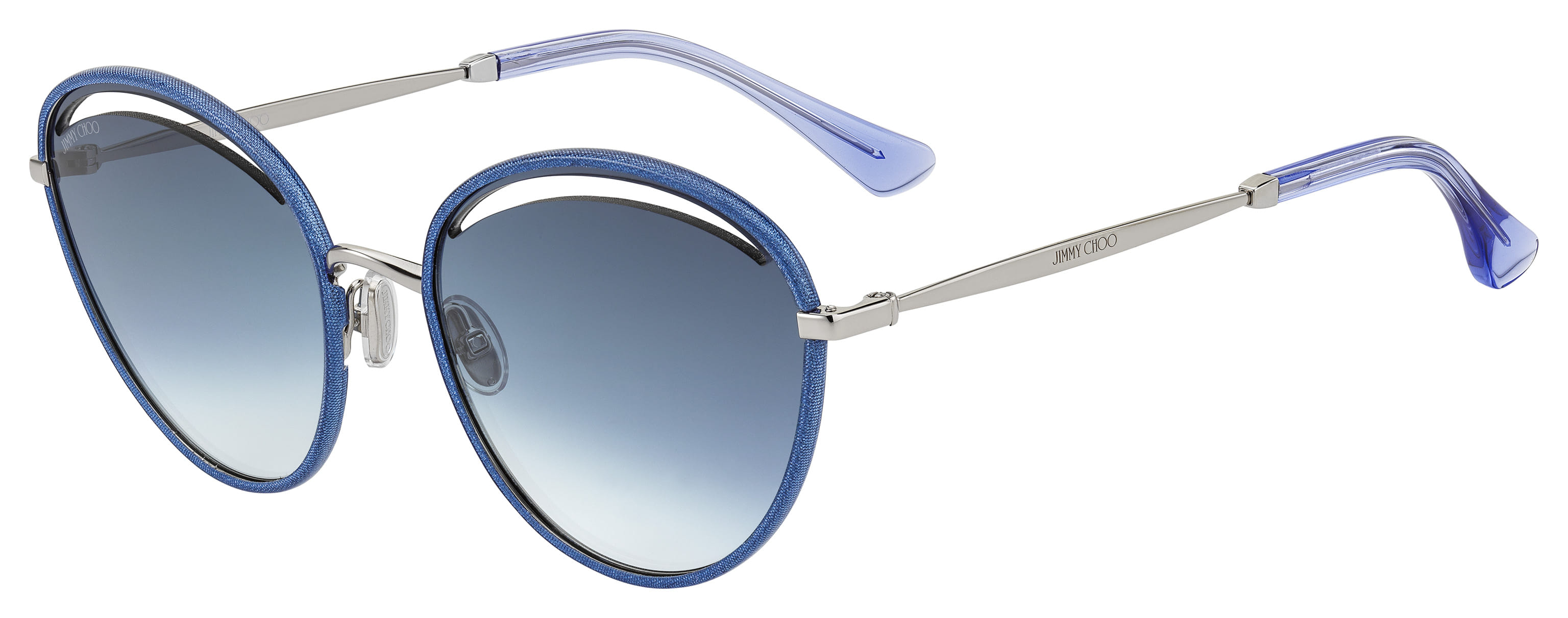Jimmy Choo MALYA/S Sunglass Blue Female Full Metal Sunglass — Blue frame — view 1