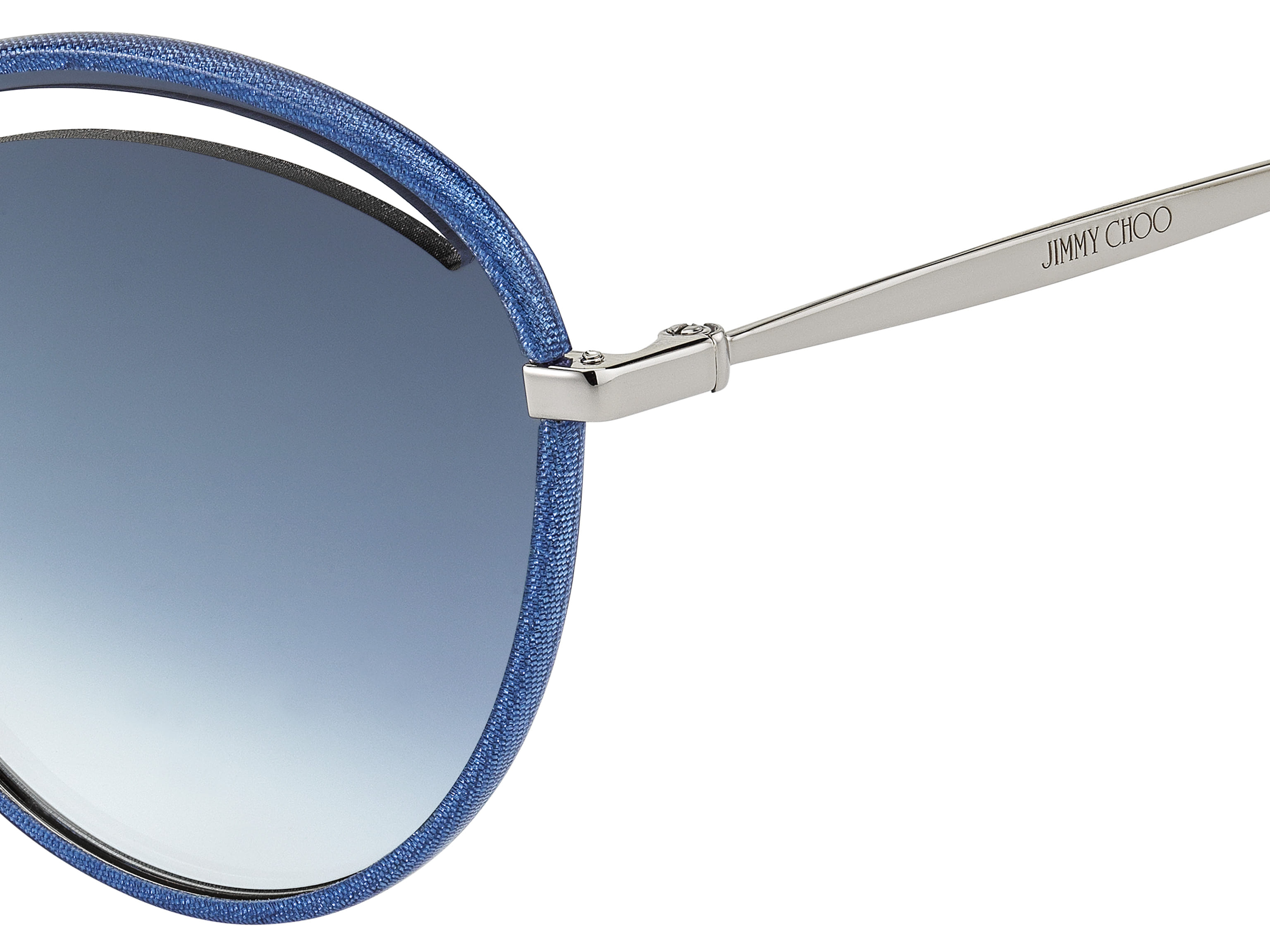Jimmy Choo MALYA/S Sunglass Blue Female Full Metal Sunglass — Blue frame — view 3