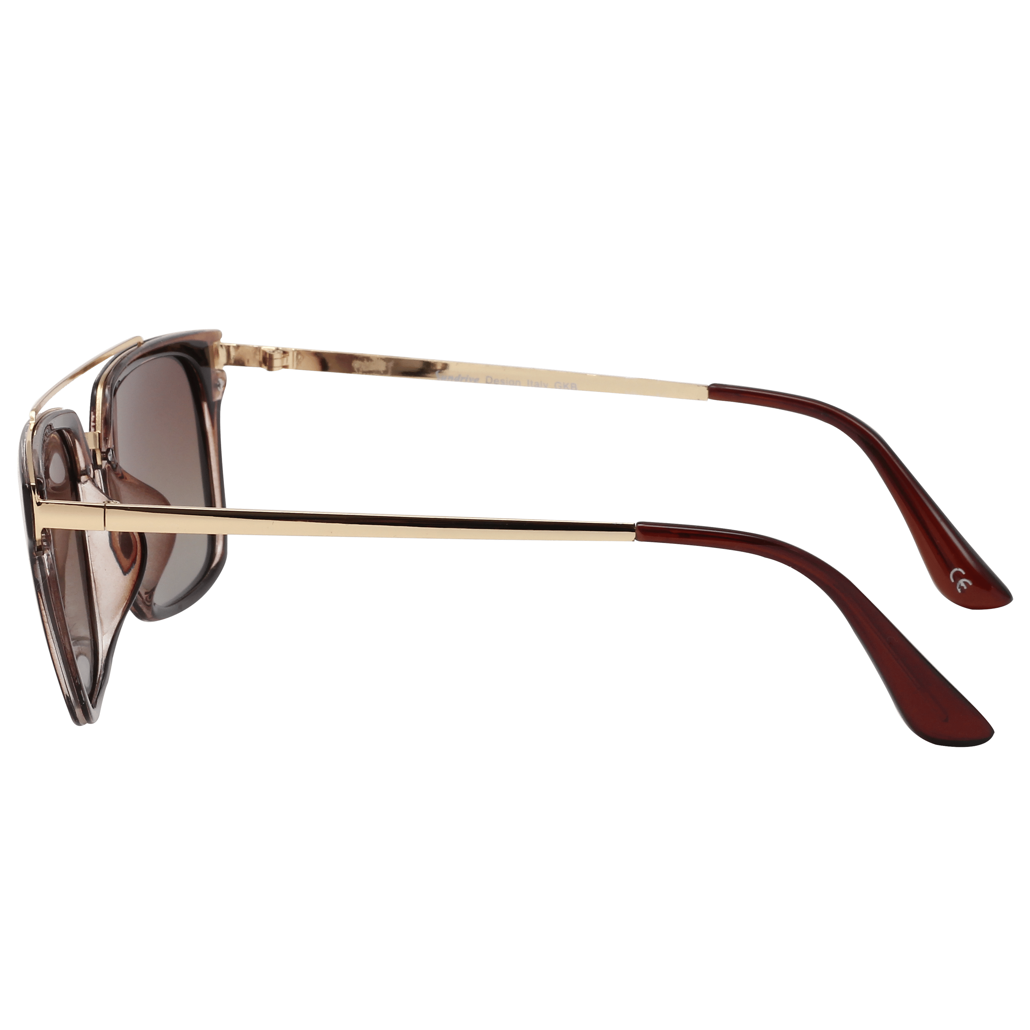Inspira 7006 Sunglass Brown Male Full Metal Sunglass — Brown frame — view 3