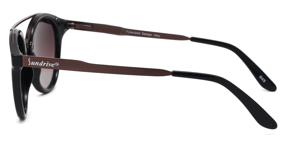 Inspira 1617K Sunglass Black Unisex Full Metal Sunglass — Black frame — view 4