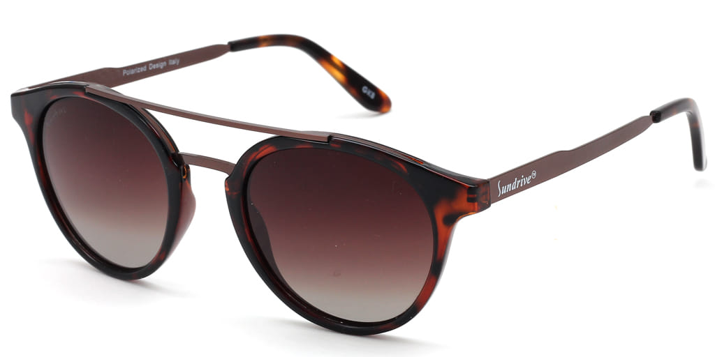 Inspira 1617K Sunglass Tortoise Unisex Full Metal Sunglass — Tortoise frame — view 2