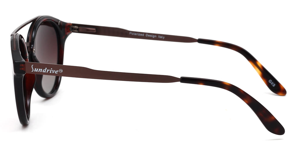 Inspira 1617K Sunglass Tortoise Unisex Full Metal Sunglass — Tortoise frame — view 4