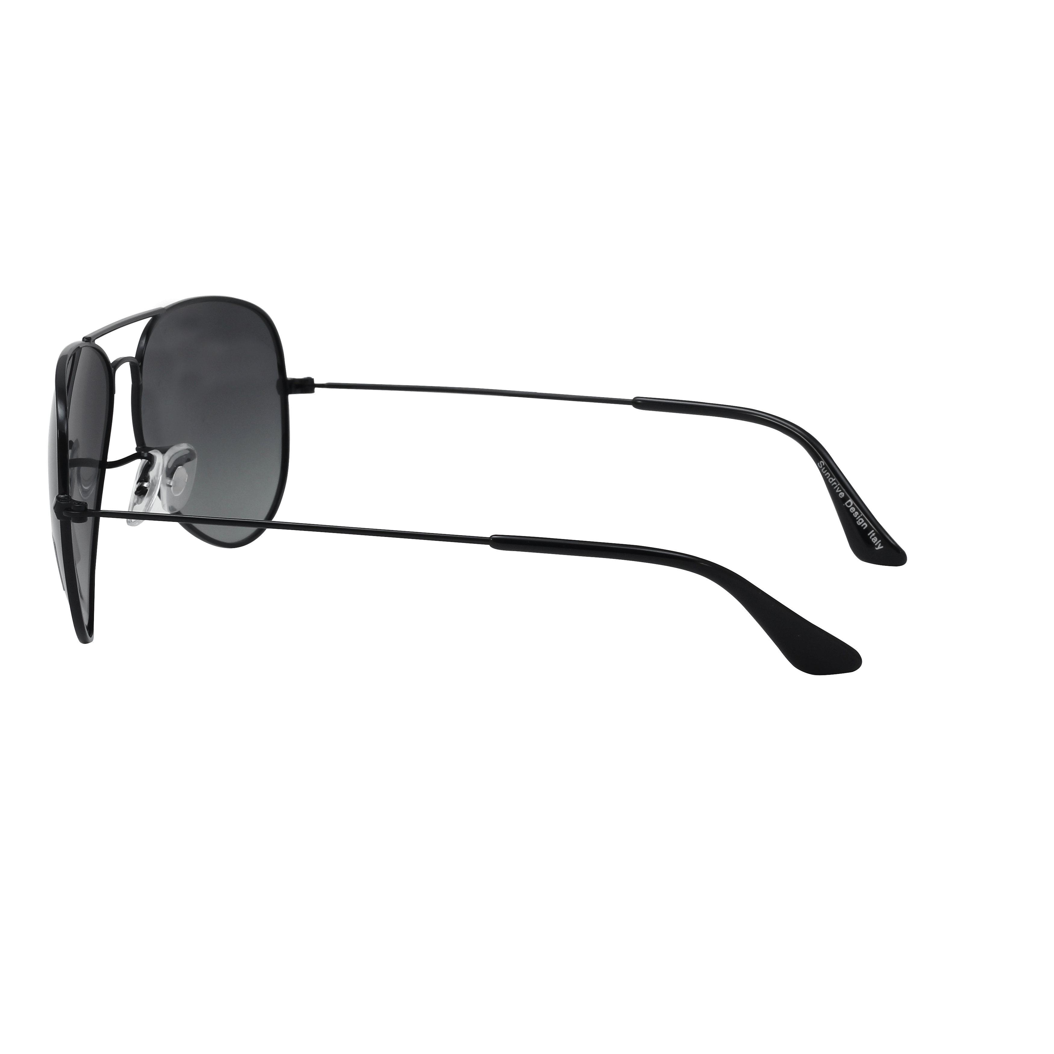 Inspira 17019M Sunglass Black Unisex Full Metal Sunglass — Black frame — view 3