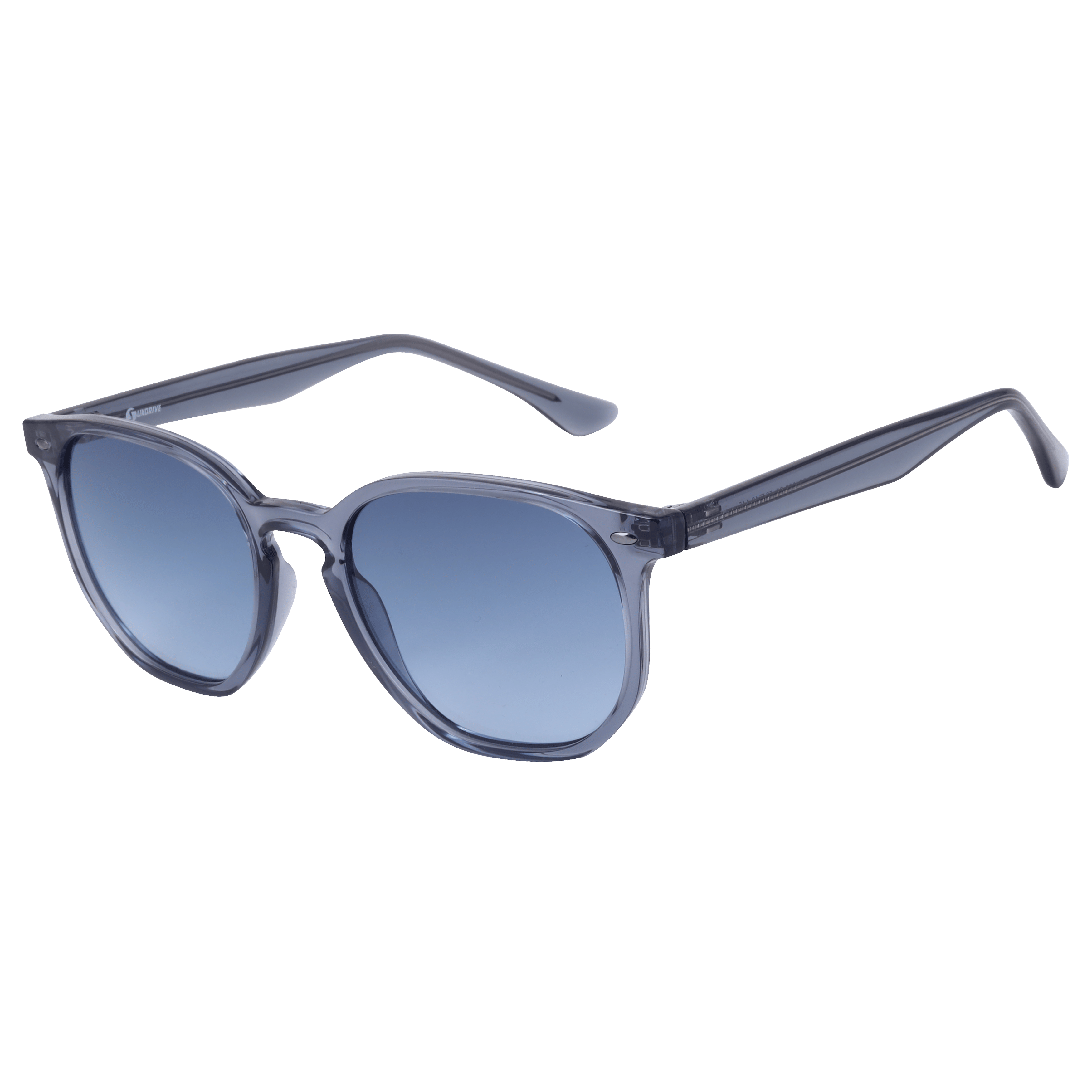 Inspira S84002 Sunglass Grey Unisex Full Shell — Transparent frame