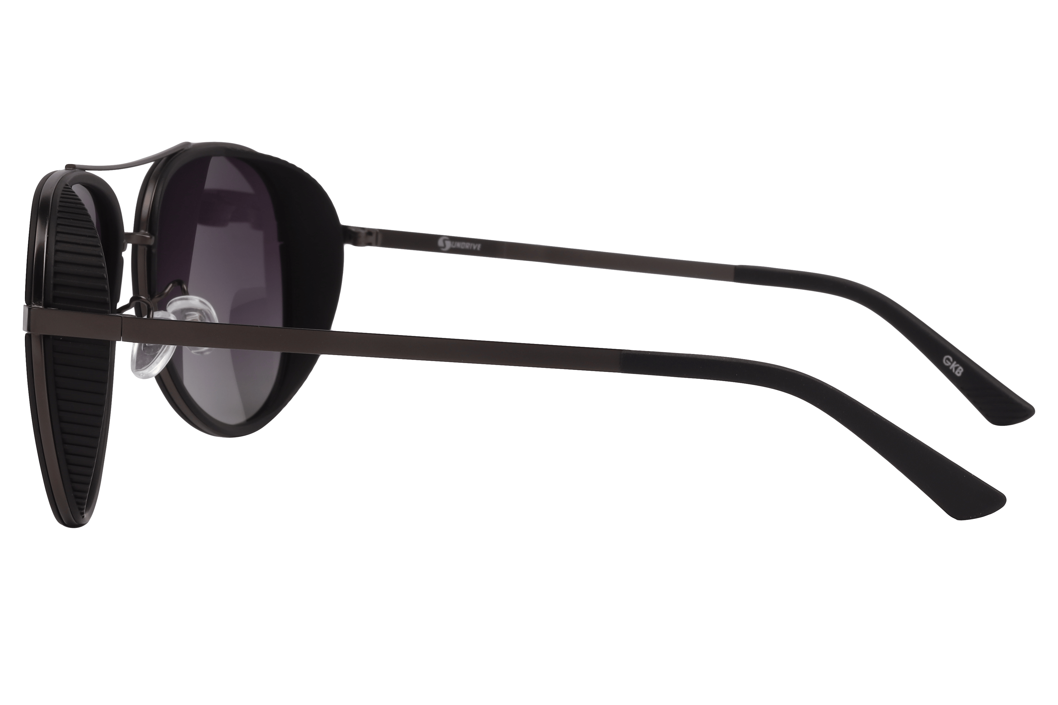 Inspira AK17166 Sunglass Matt Black Male Full Metal Sunglass — Matt Black frame — view 3