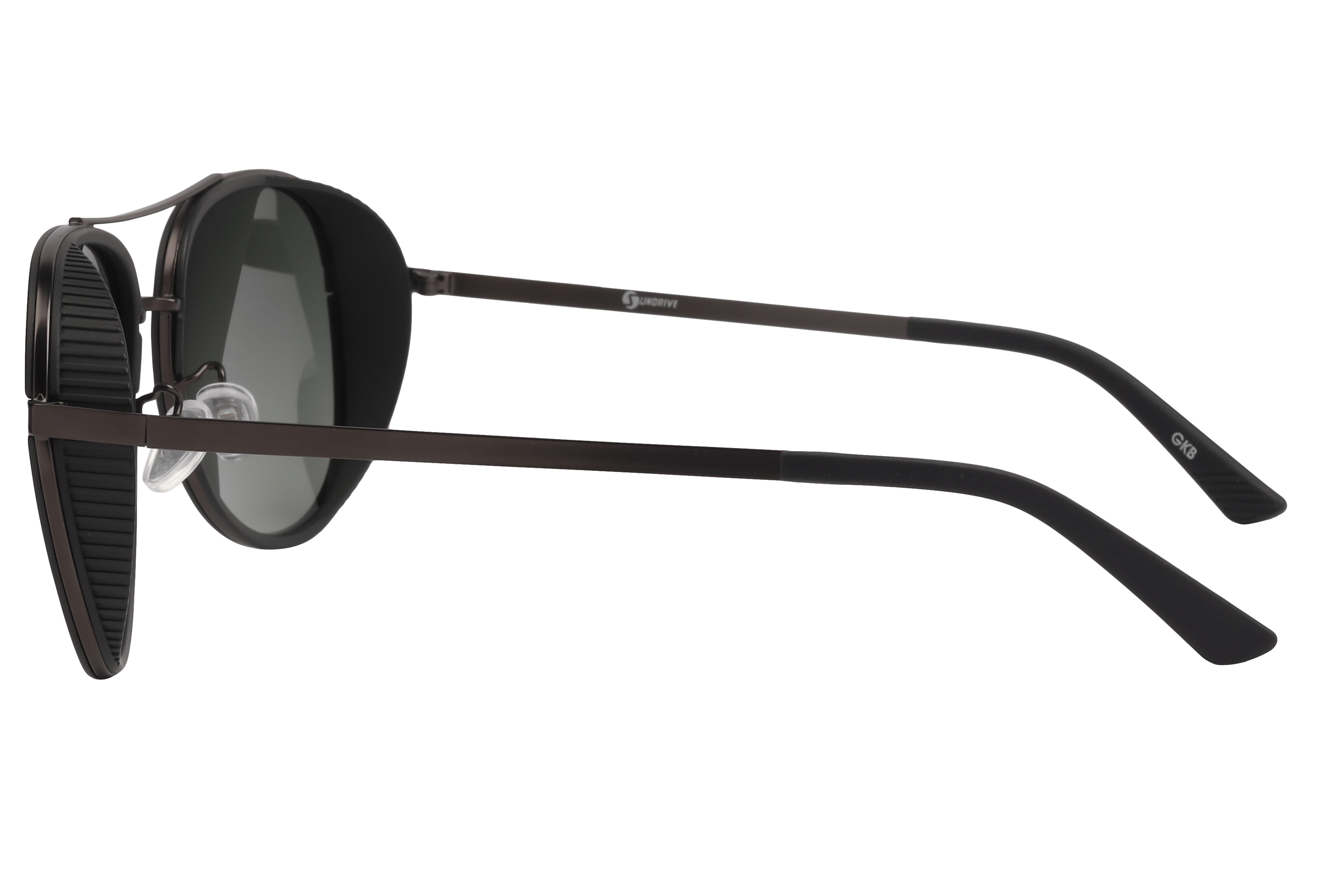 Inspira AK17166 Sunglass Matt Black Male Full Metal Sunglass — Matt Black frame — view 3