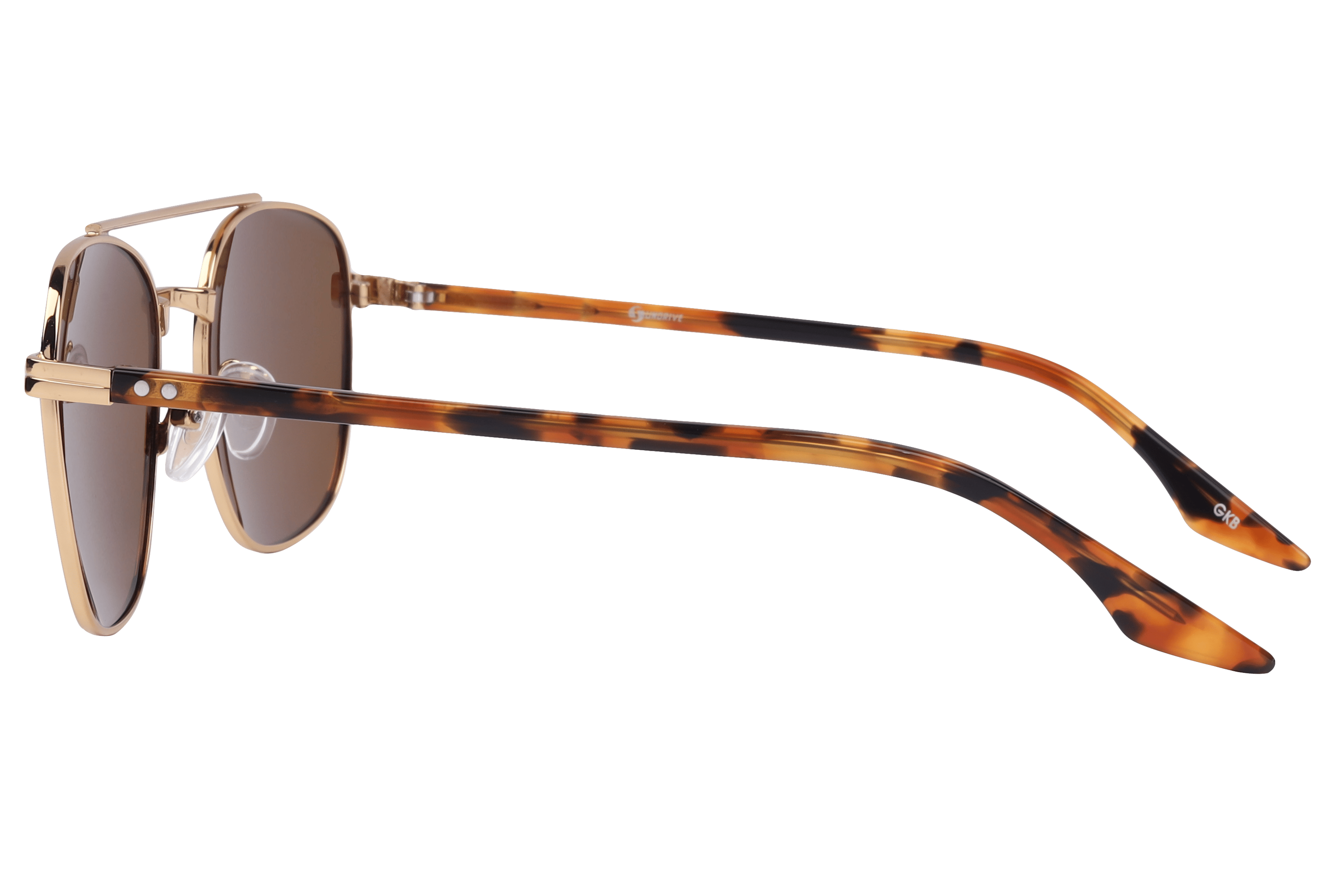 Inspira PZ5047 Sunglass Gold Unisex Full Shell Sunglass — Gold frame — view 3