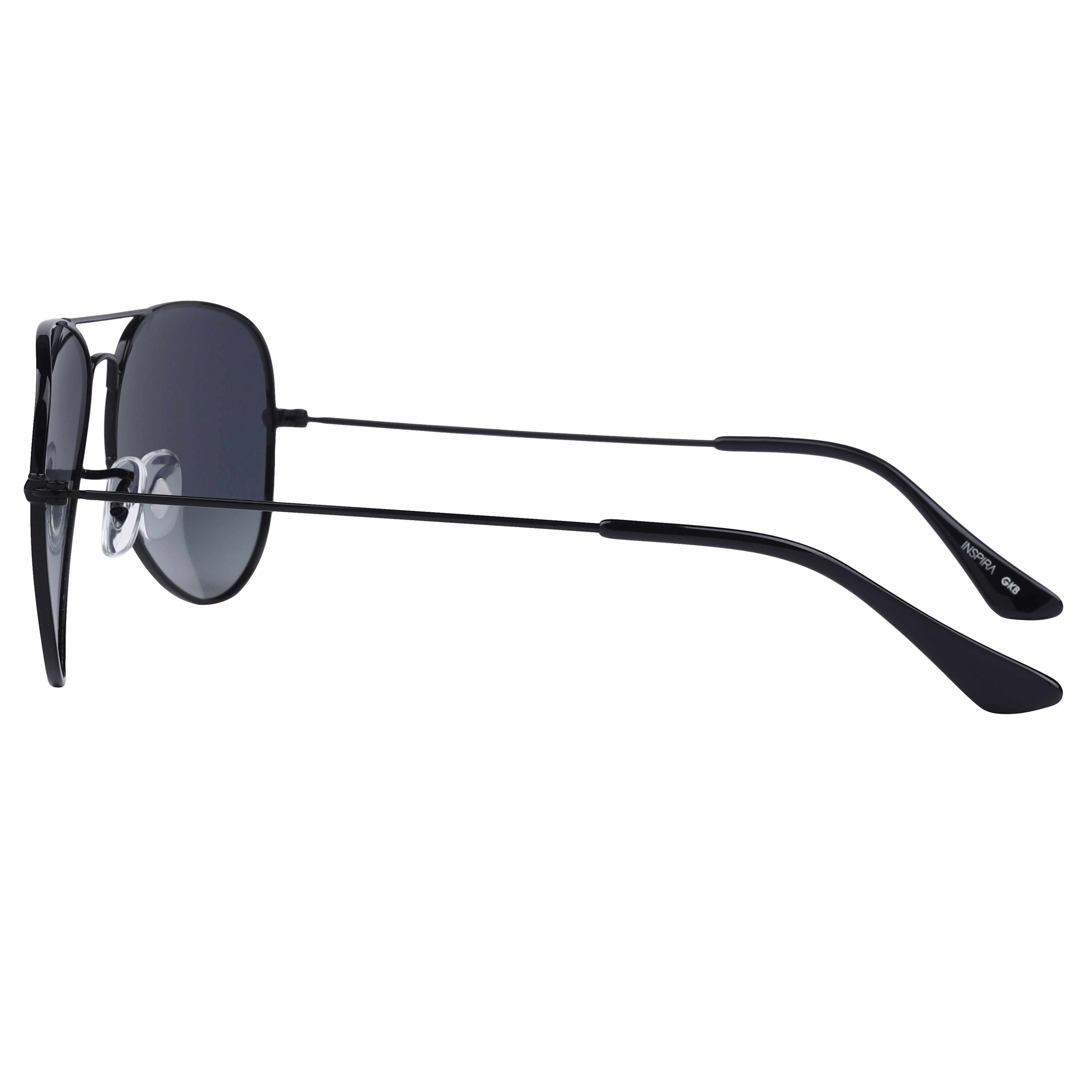 Inspira AK17019M Sunglass Black Unisex Full Metal Sunglass — Black frame — view 3