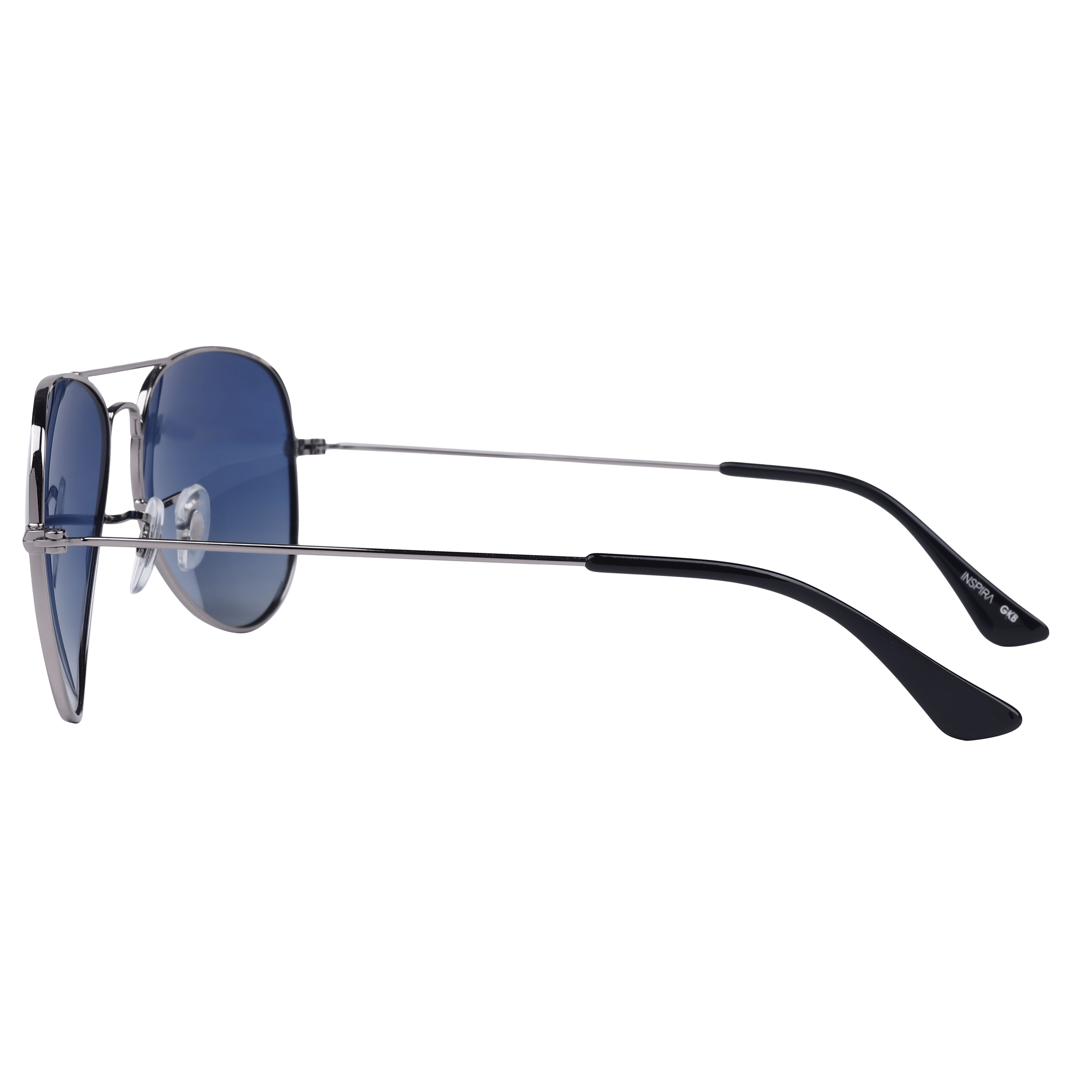 Inspira AK17019M Sunglass Shiny Gun Metal Unisex Full Metal Sunglass — Shiny Gun Metal frame — view 3