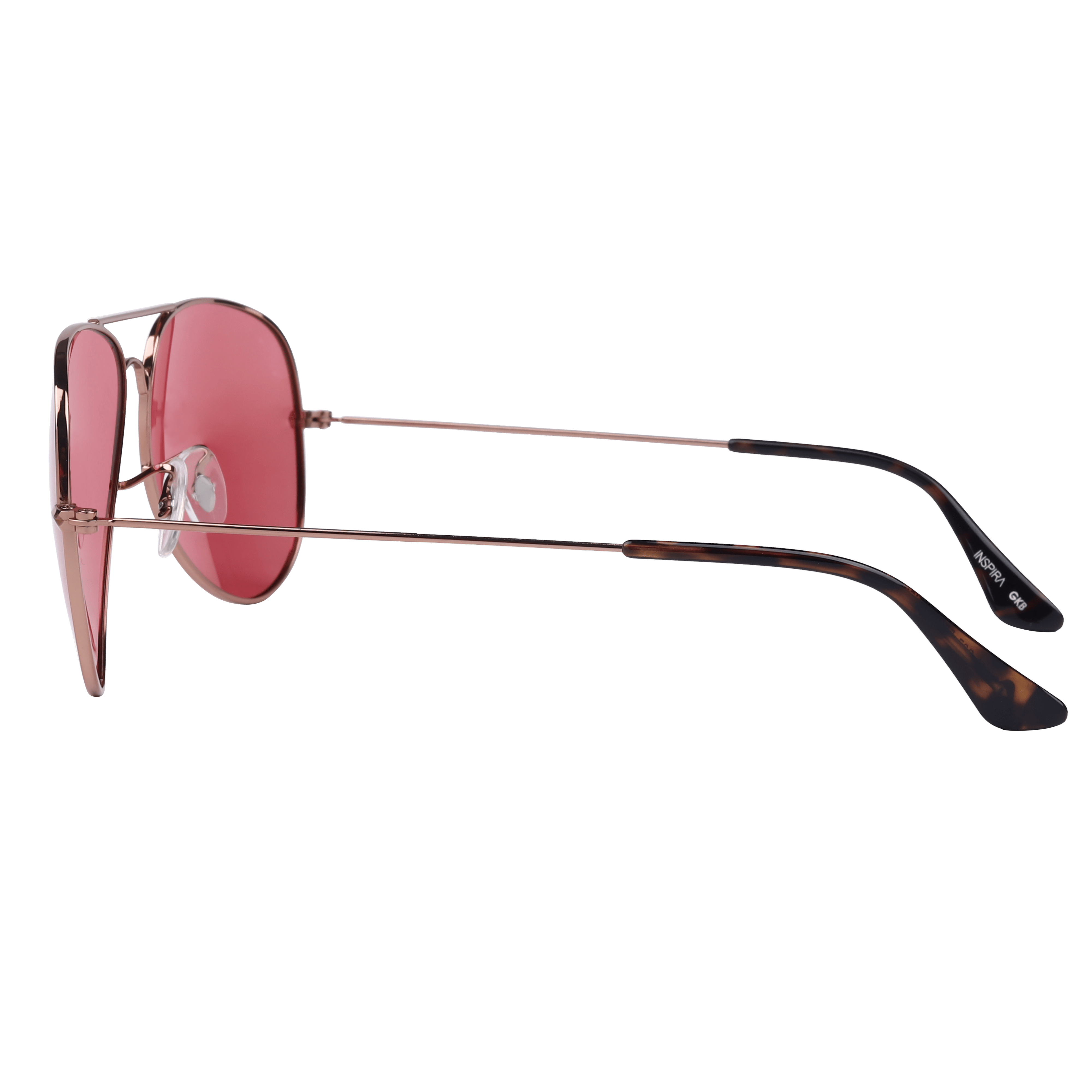 Inspira 17019M Sunglass Brown Unisex Full Metal Sunglass — Brown frame — view 3
