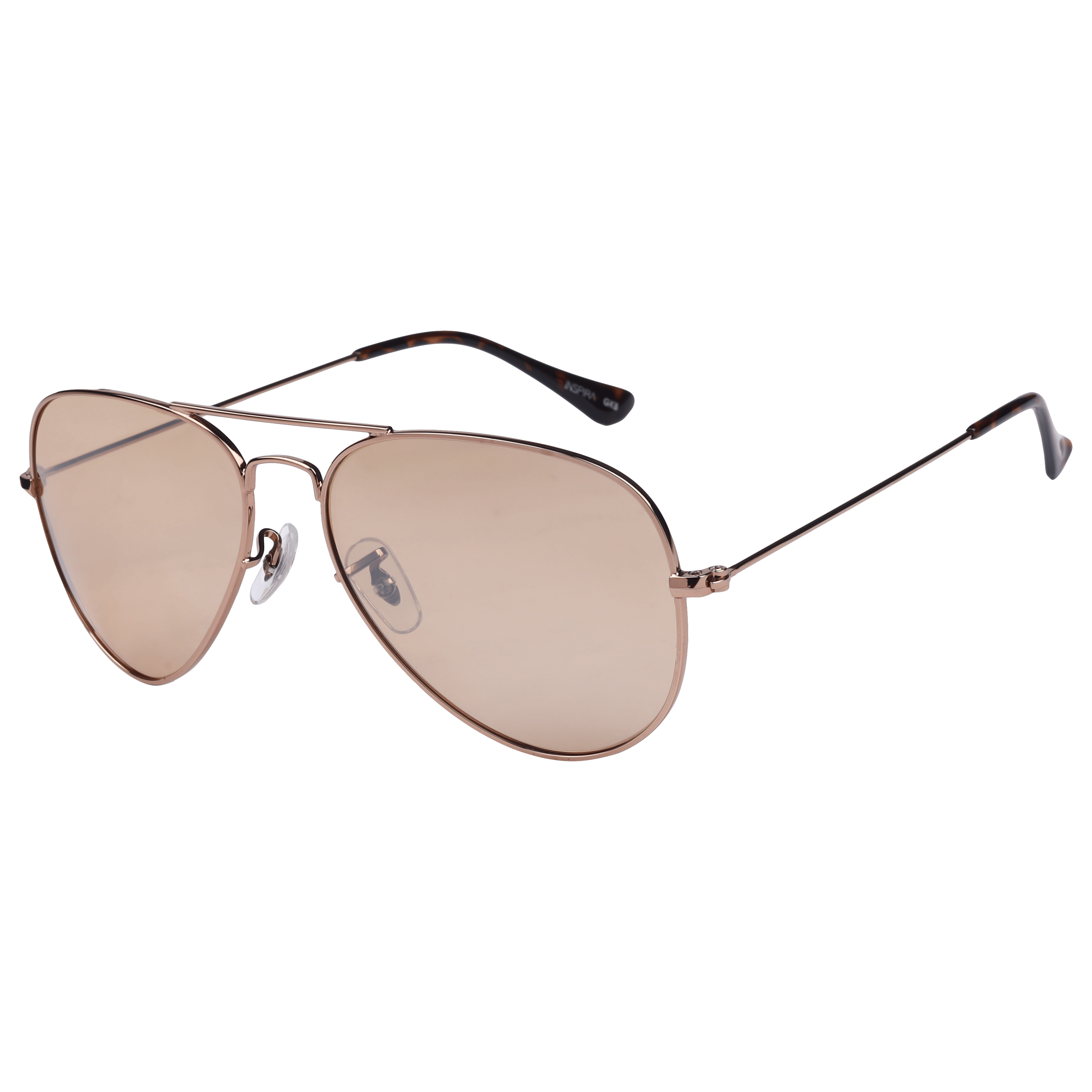 Inspira AK17019M Sunglass Brown Unisex Full Metal — Brown frame