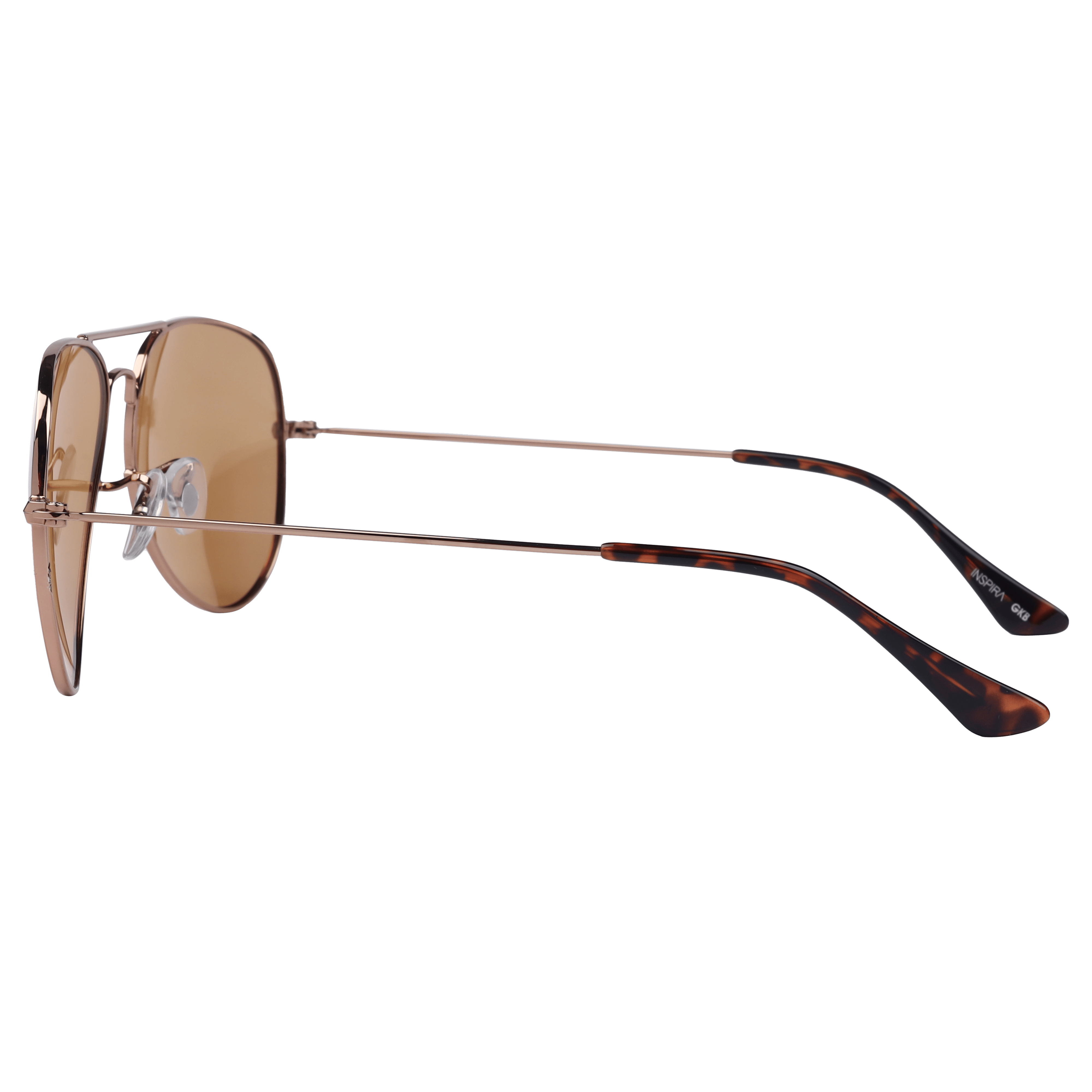 Inspira AK17019M Sunglass Brown Unisex Full Metal Sunglass — Brown frame — view 3