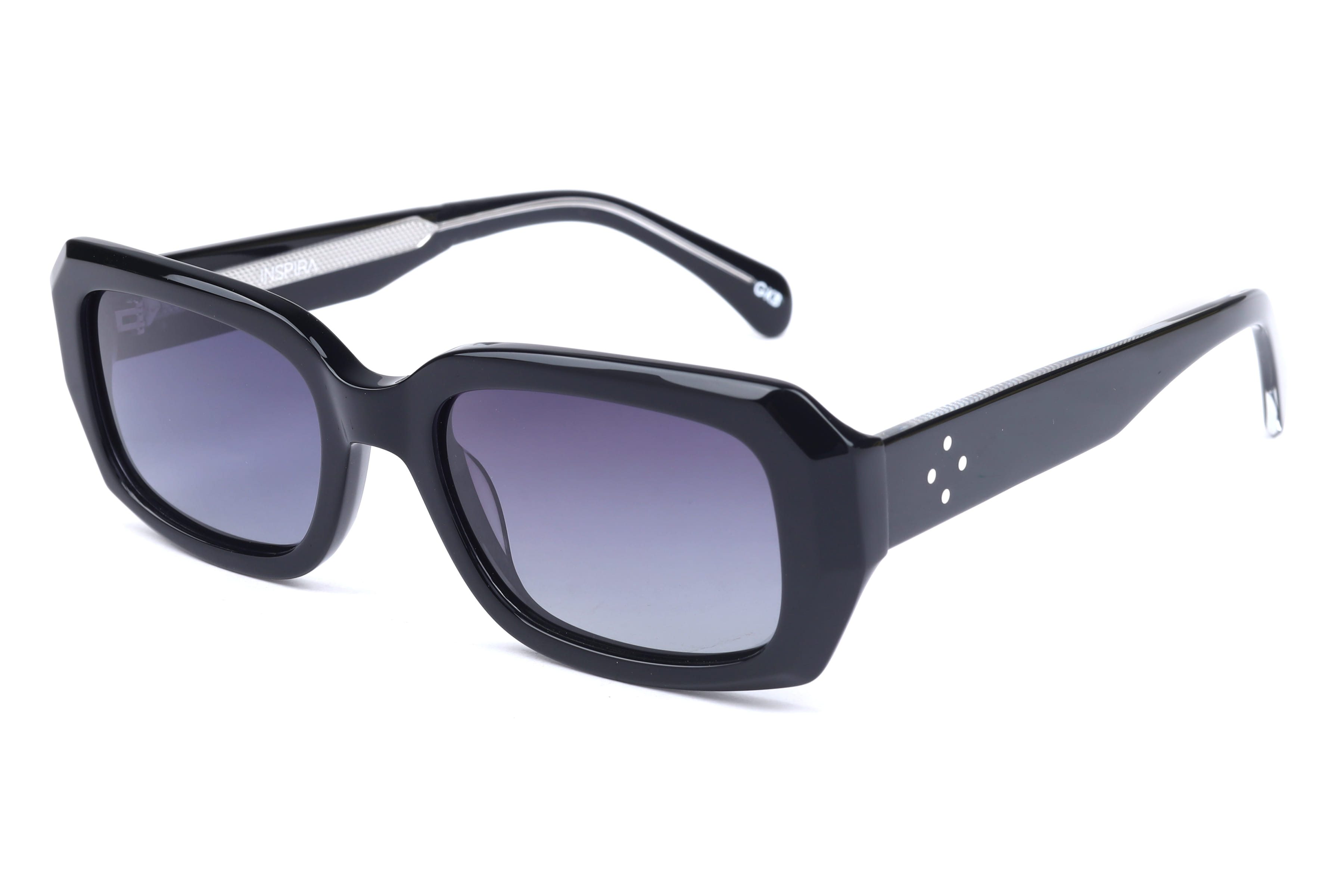 Inspira T91042 Sunglass Black Unisex Full Shell Sunglass — Black frame — view 1