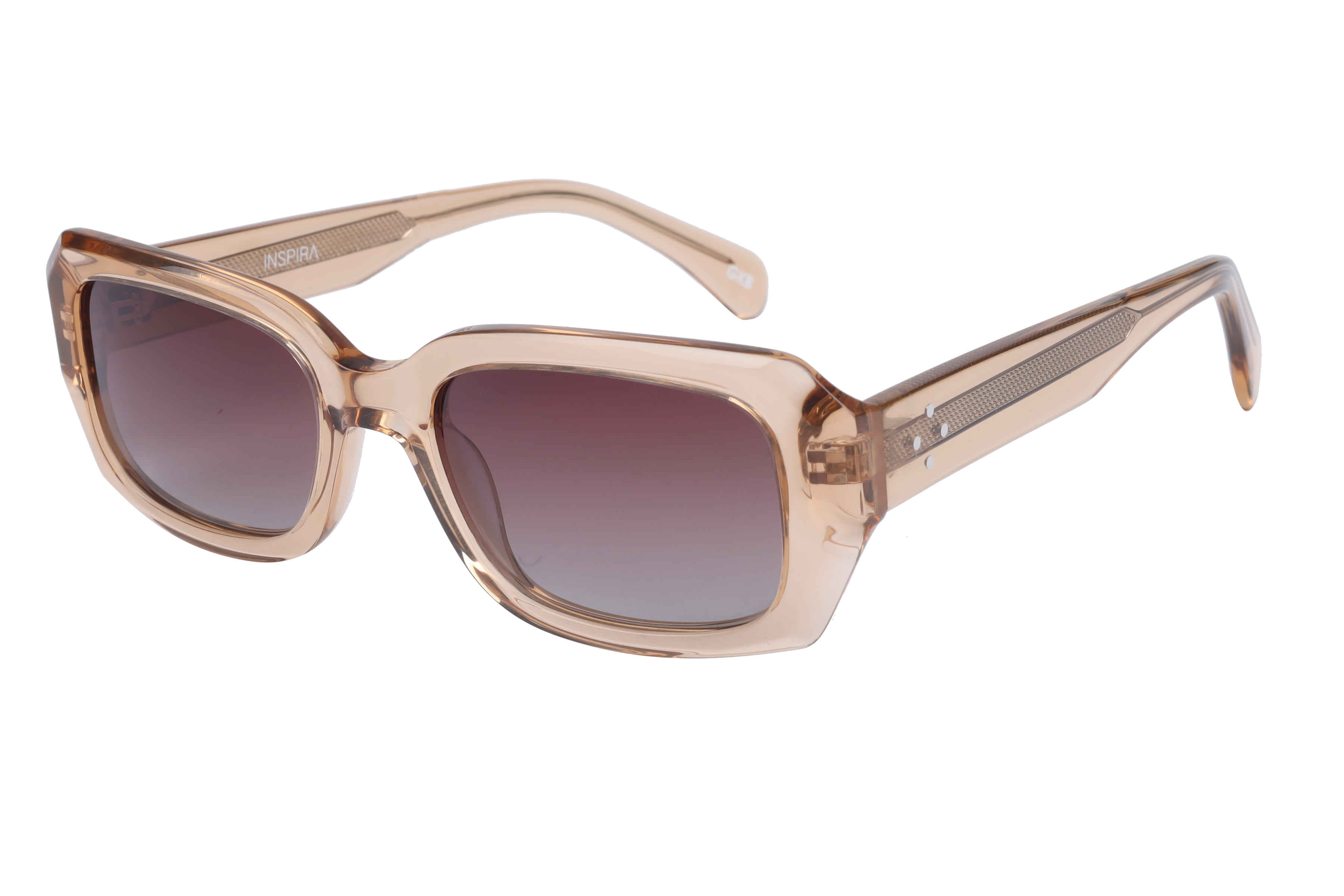 Inspira T91042 Sunglass Transparent Brown Unisex Full Shell Sunglass — Transparent Brown frame — view 1