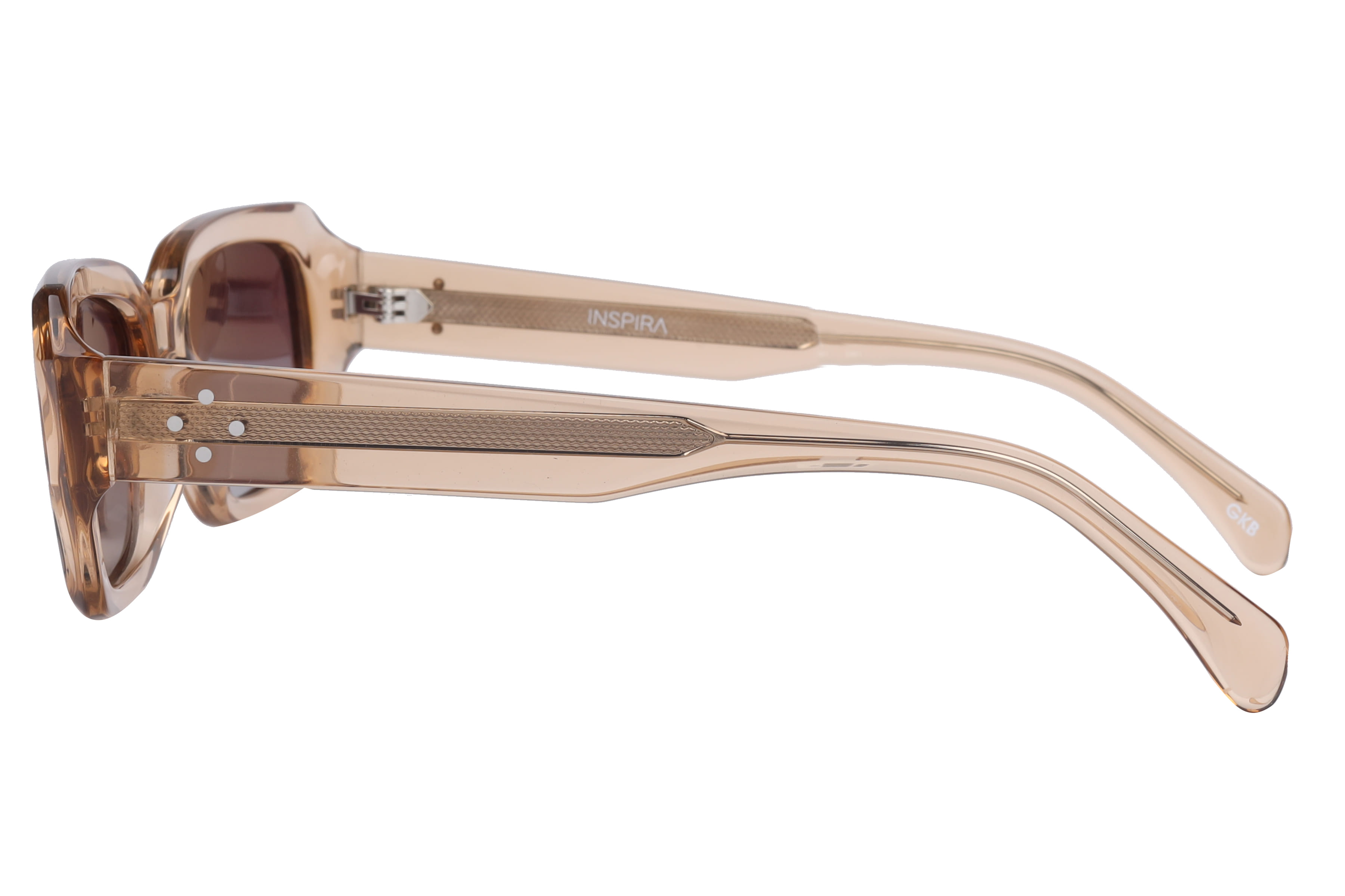 Inspira T91042 Sunglass Transparent Brown Unisex Full Shell Sunglass — Transparent Brown frame — view 3