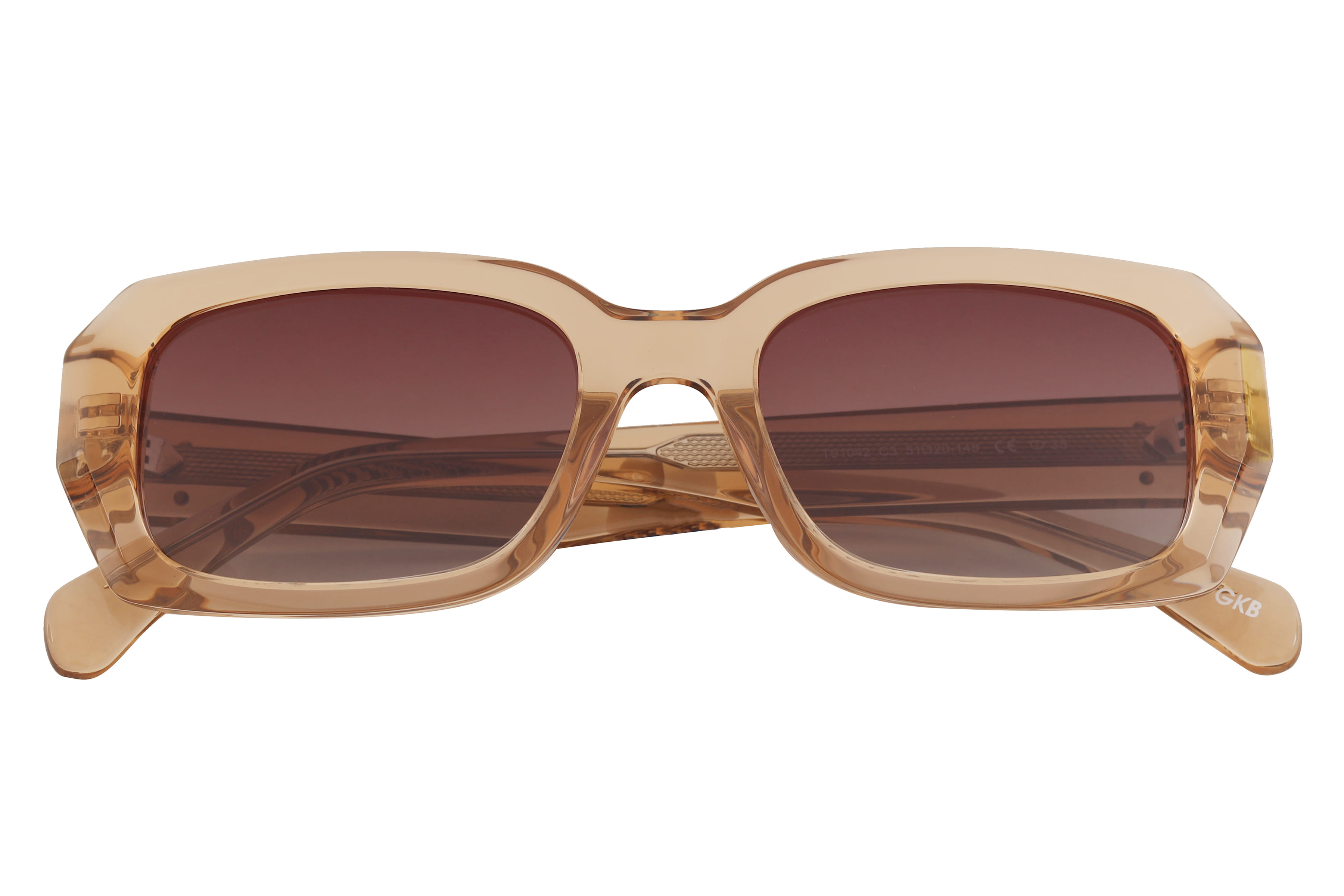 Inspira T91042 Sunglass Transparent Brown Unisex Full Shell Sunglass — Transparent Brown frame — view 4