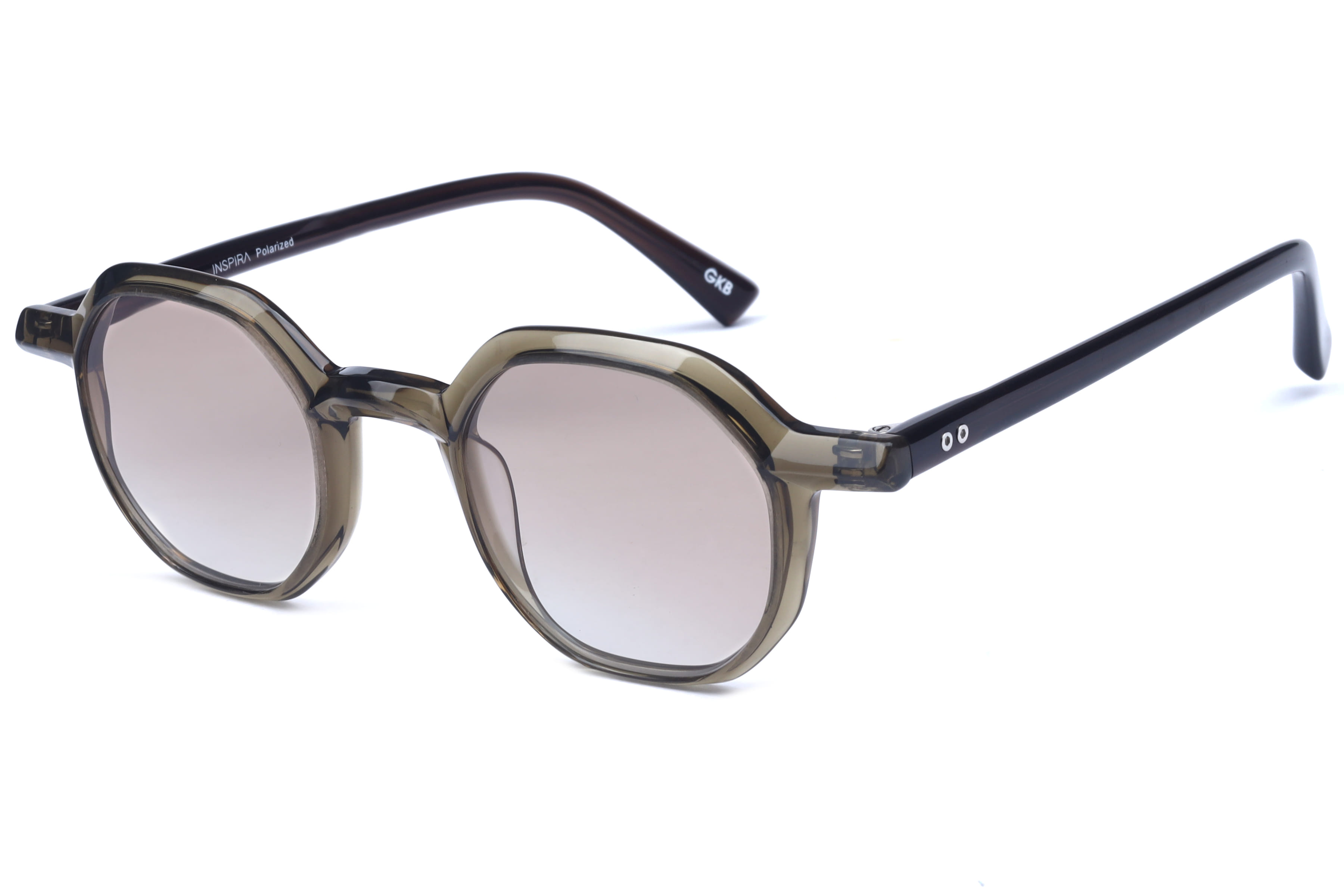 Inspira VS6570 Sunglass Olive Unisex Full Shell — Maroon frame