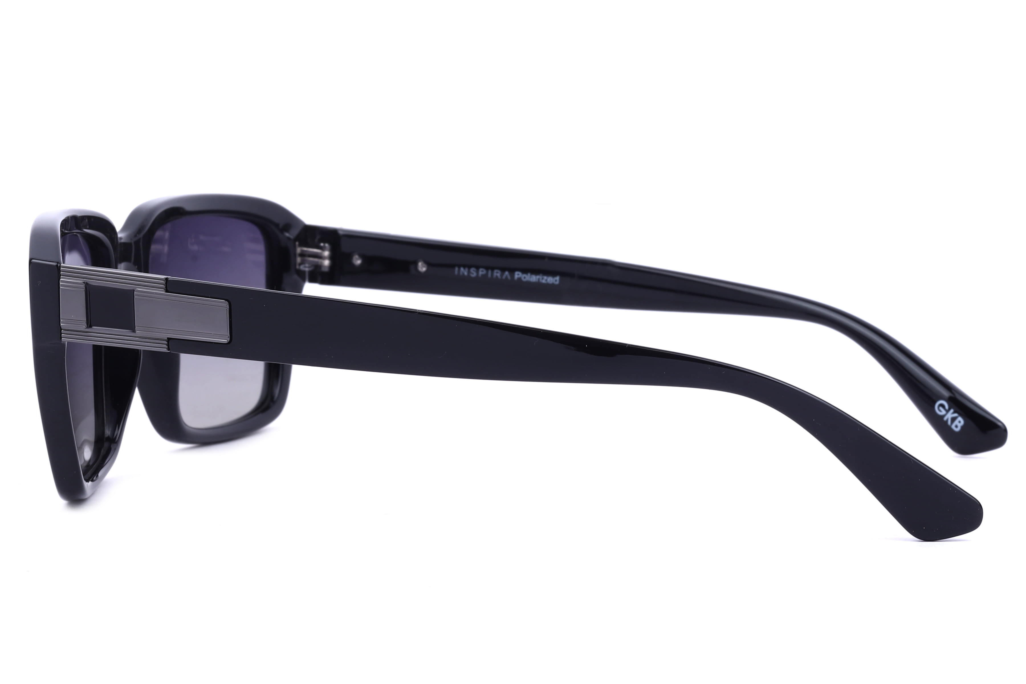 Inspira 11093 Sunglass Black Male Full Shell Sunglass — Black frame — view 3