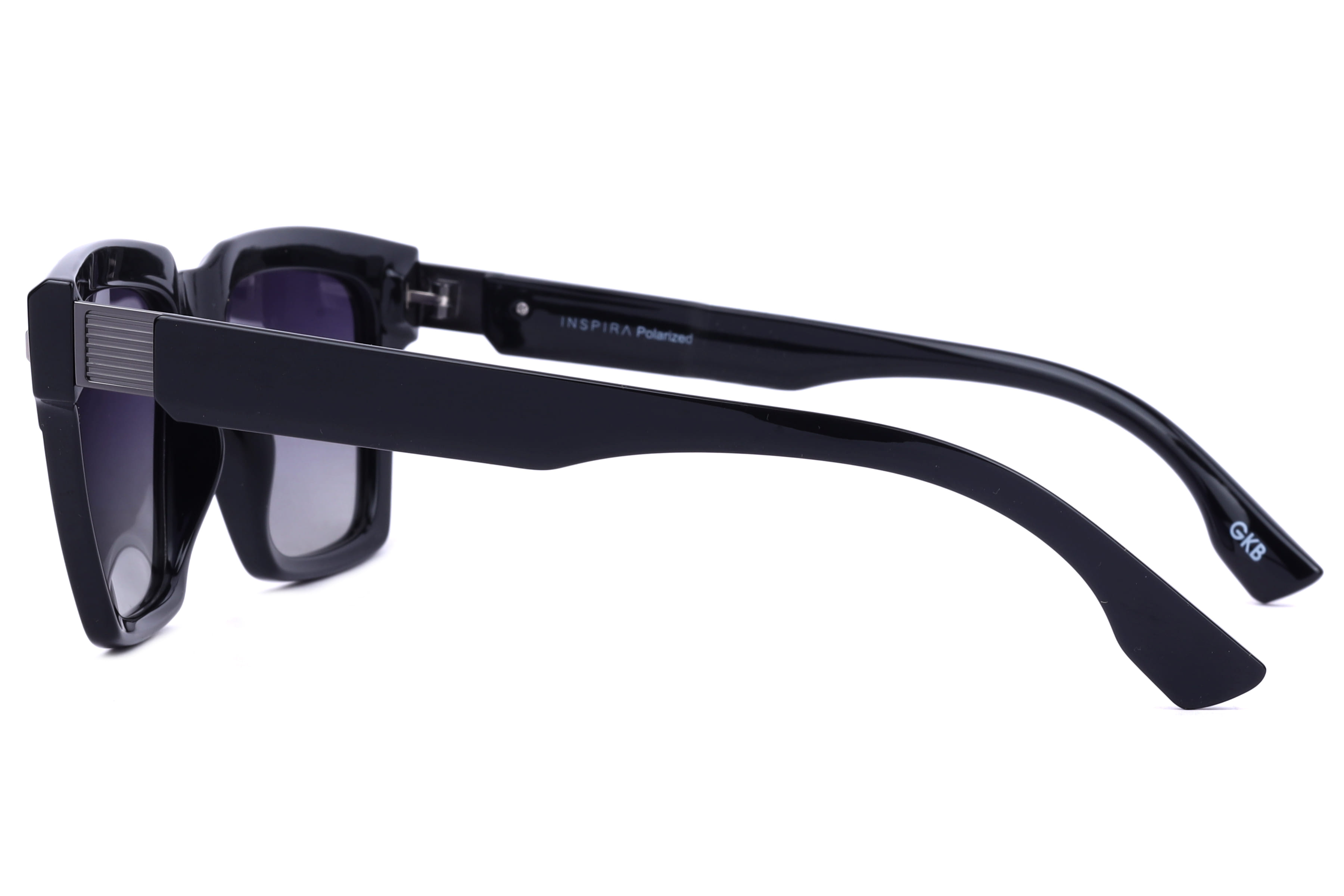 Inspira 11090 Sunglass Black Male Full Shell Sunglass — Black frame — view 3