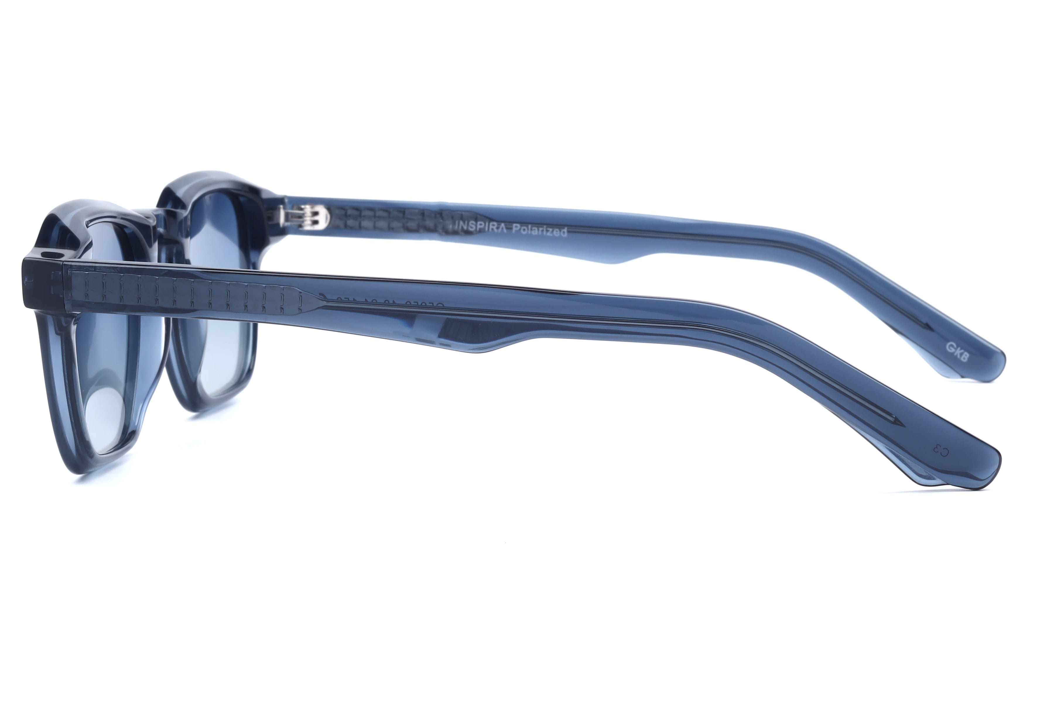 Inspira G5959 Sunglass Transparent Blue Male Full Shell Sunglass — Transparent Blue frame — view 3