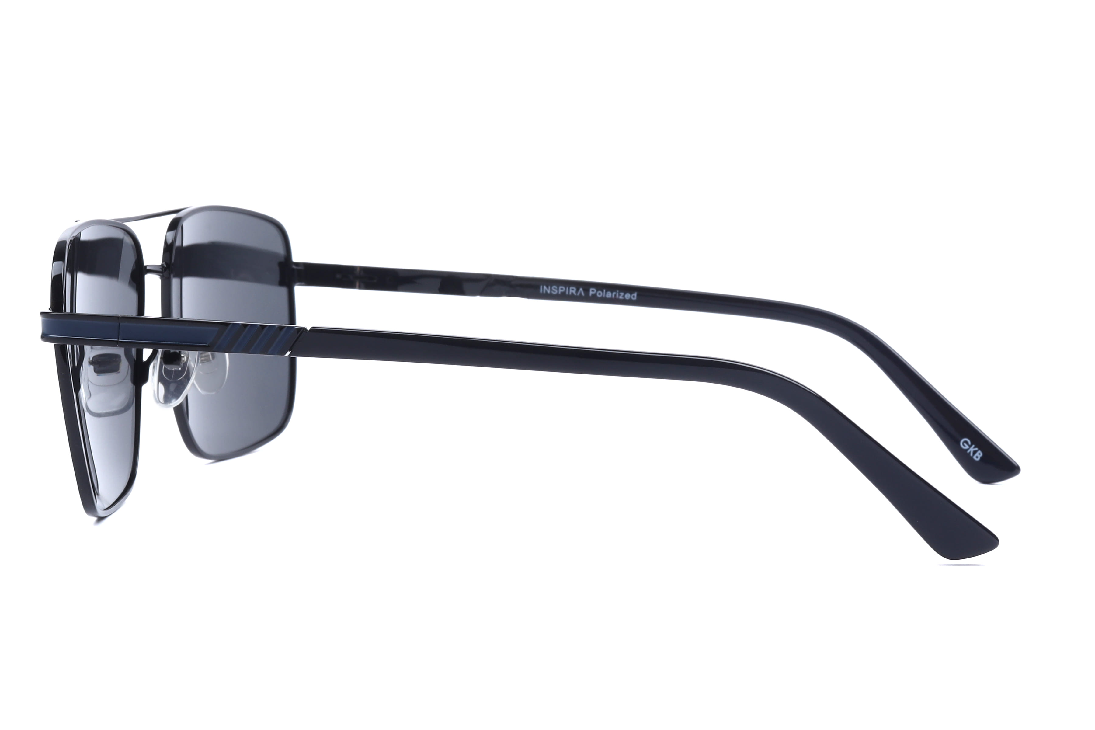 Inspira 6387 Sunglass Black Male Full Metal Sunglass — Black frame — view 2