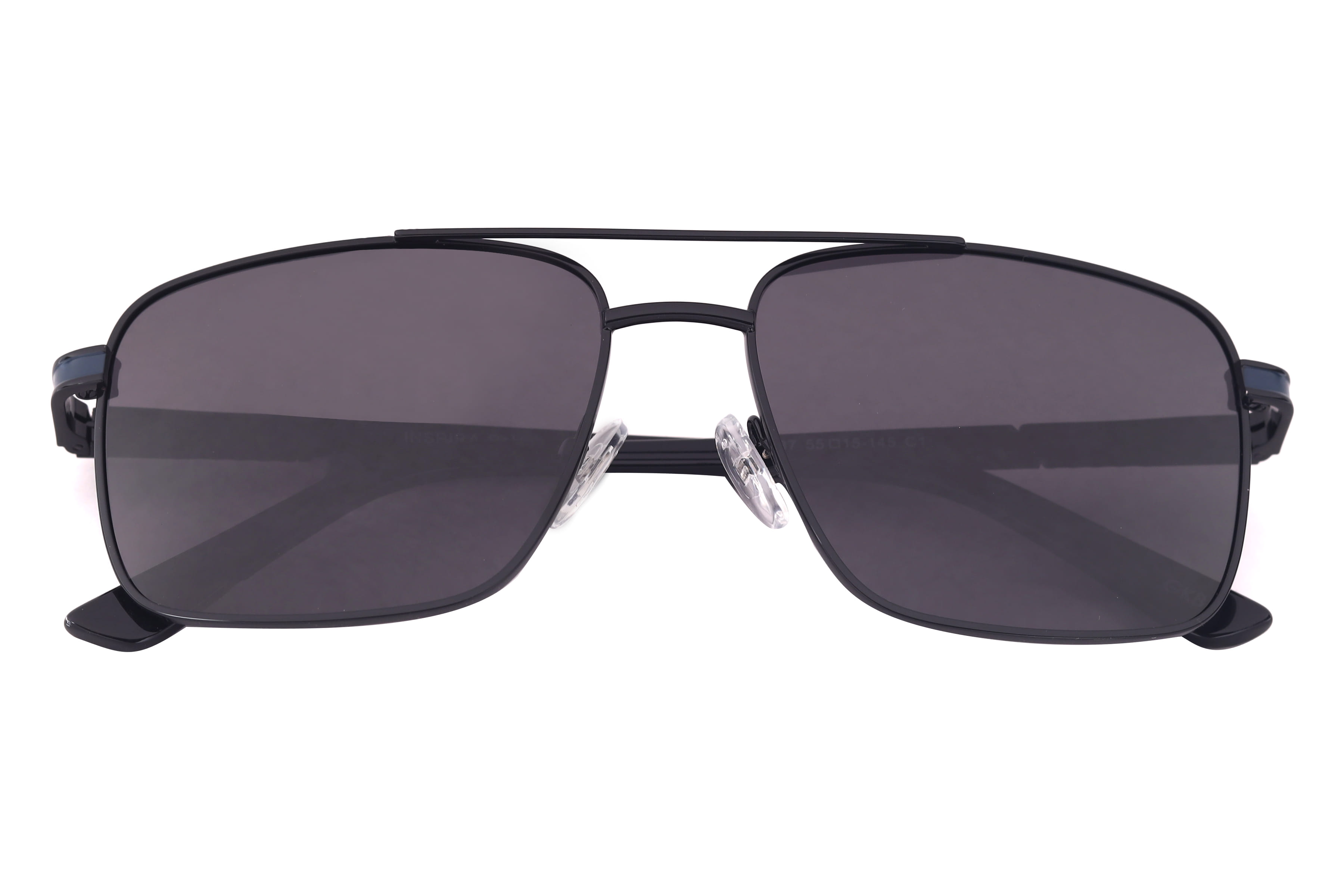 Inspira 6387 Sunglass Black Male Full Metal Sunglass — Black frame — view 3