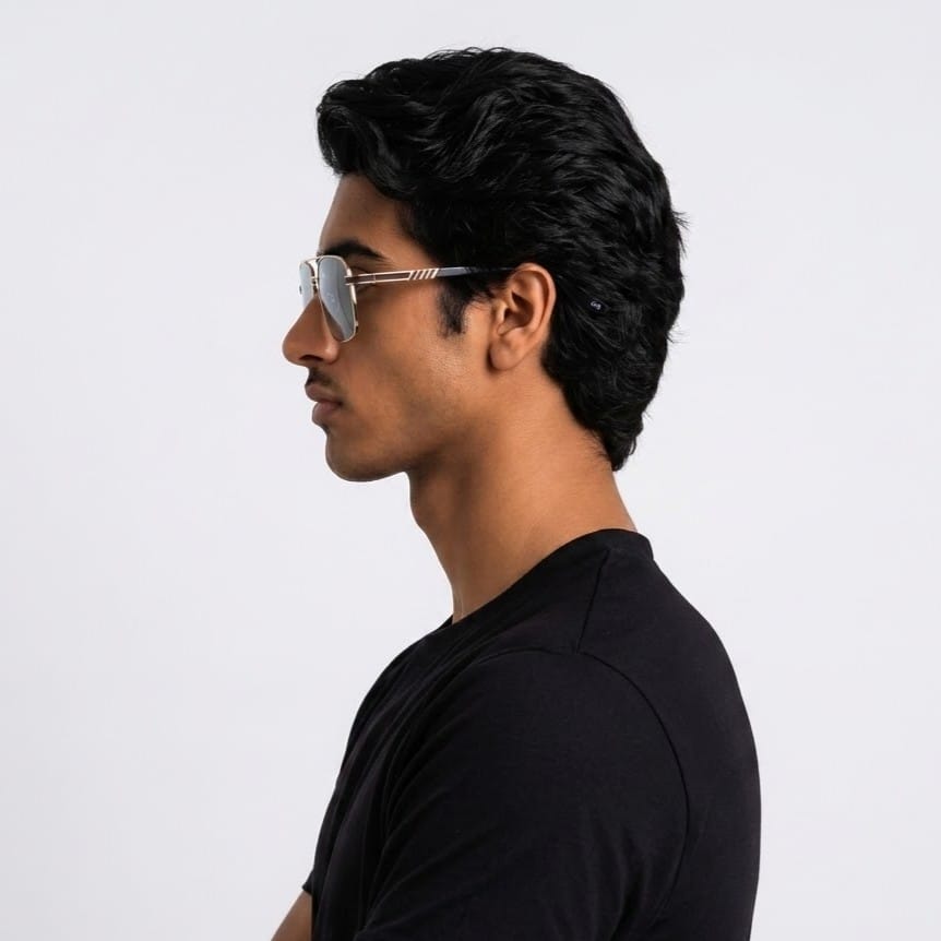Inspira 6387 Sunglass Gold Male Full Metal Sunglass — Gold frame — view 1