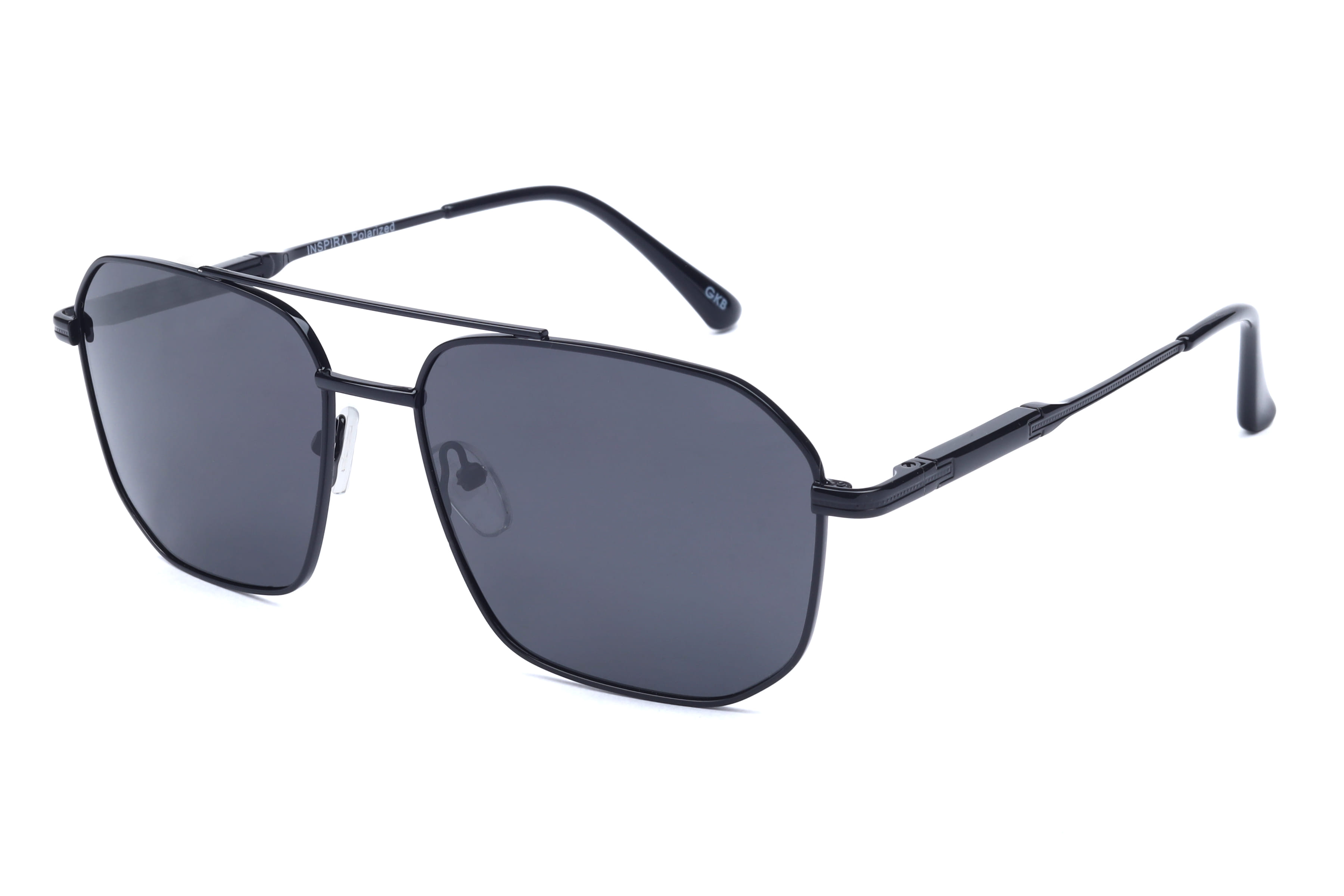 Inspira 6402 Sunglass Black Male Full Metal Sunglass — Black frame — view 1