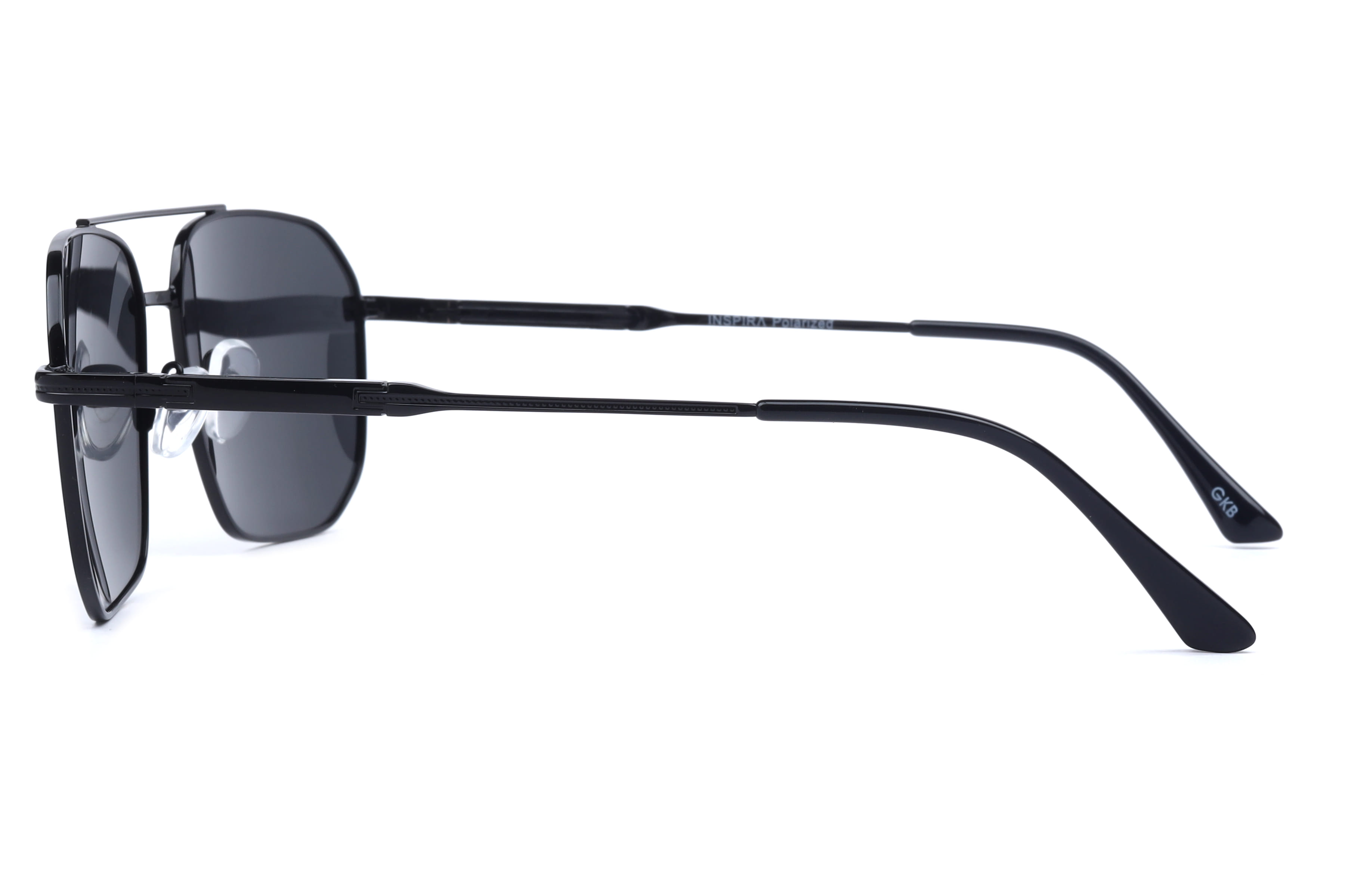 Inspira 6402 Sunglass Black Male Full Metal Sunglass — Black frame — view 3