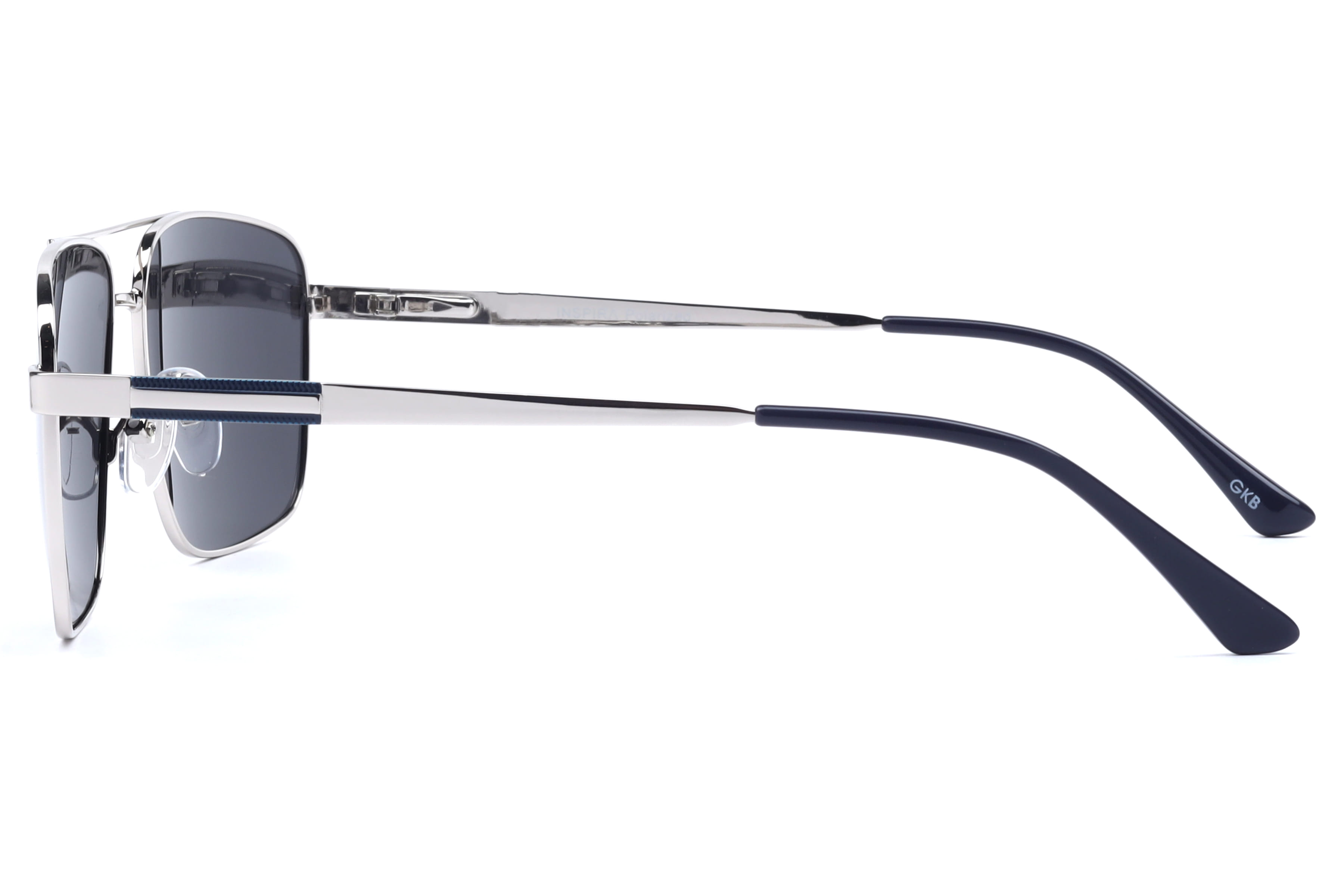 Inspira 6353 Sunglass Silver Male Full Metal Sunglass — Silver frame — view 3