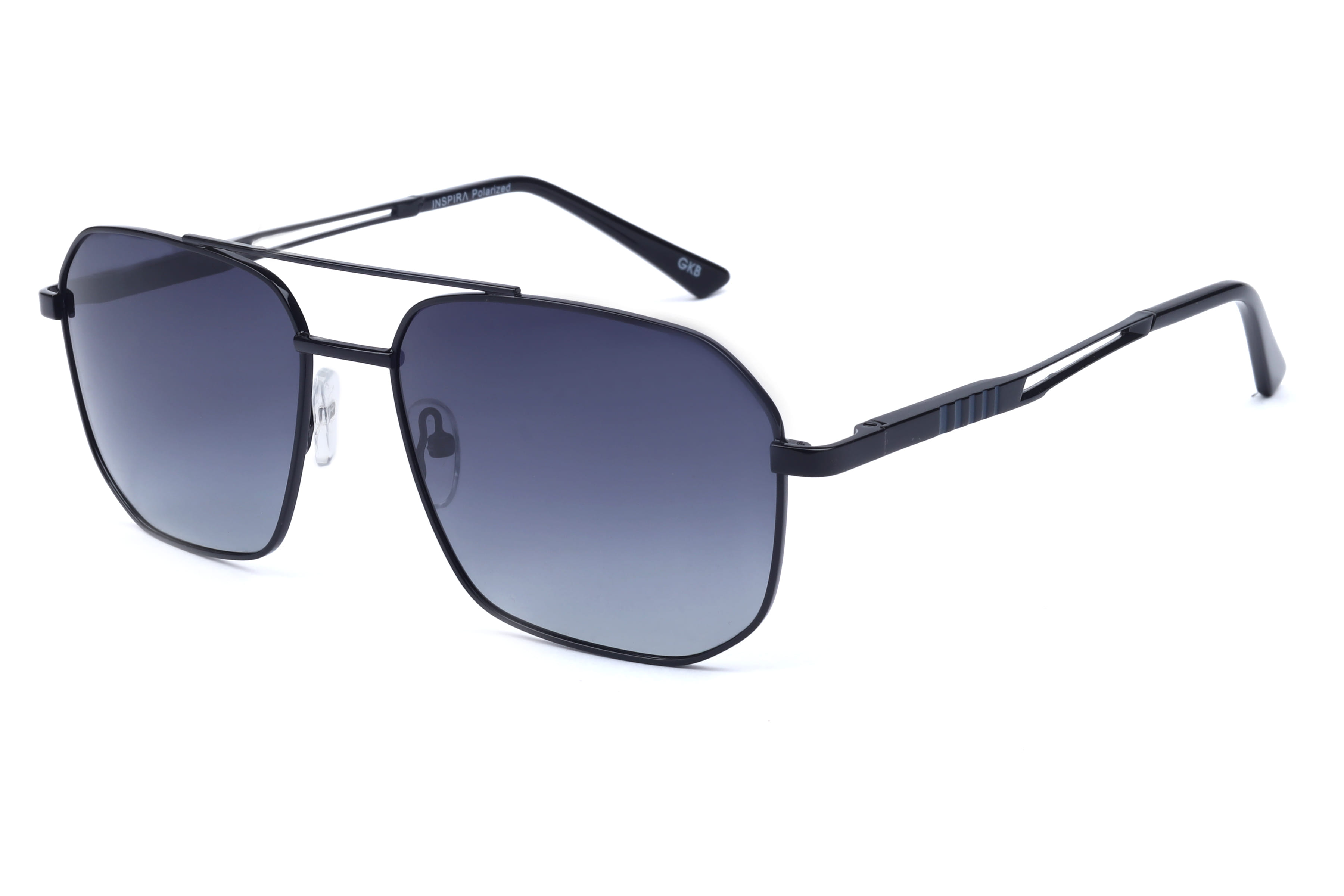 Inspira 6397 Sunglass Black Male Full Metal Sunglass — Black frame — view 1