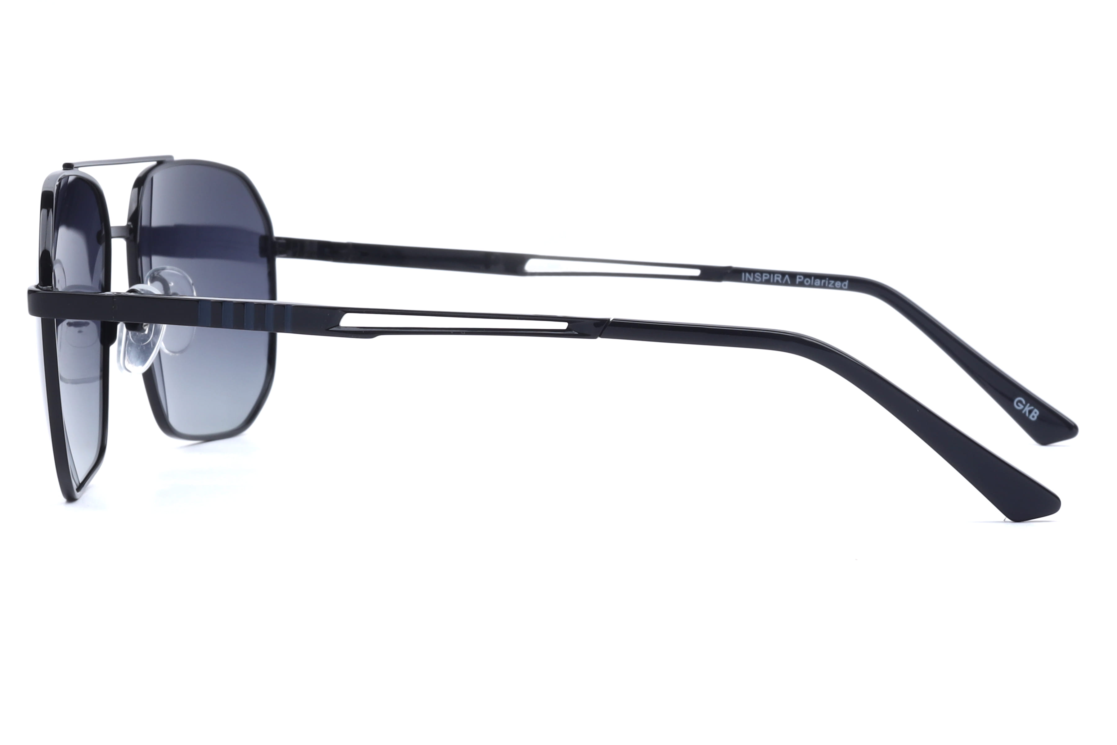 Inspira 6397 Sunglass Black Male Full Metal Sunglass — Black frame — view 3