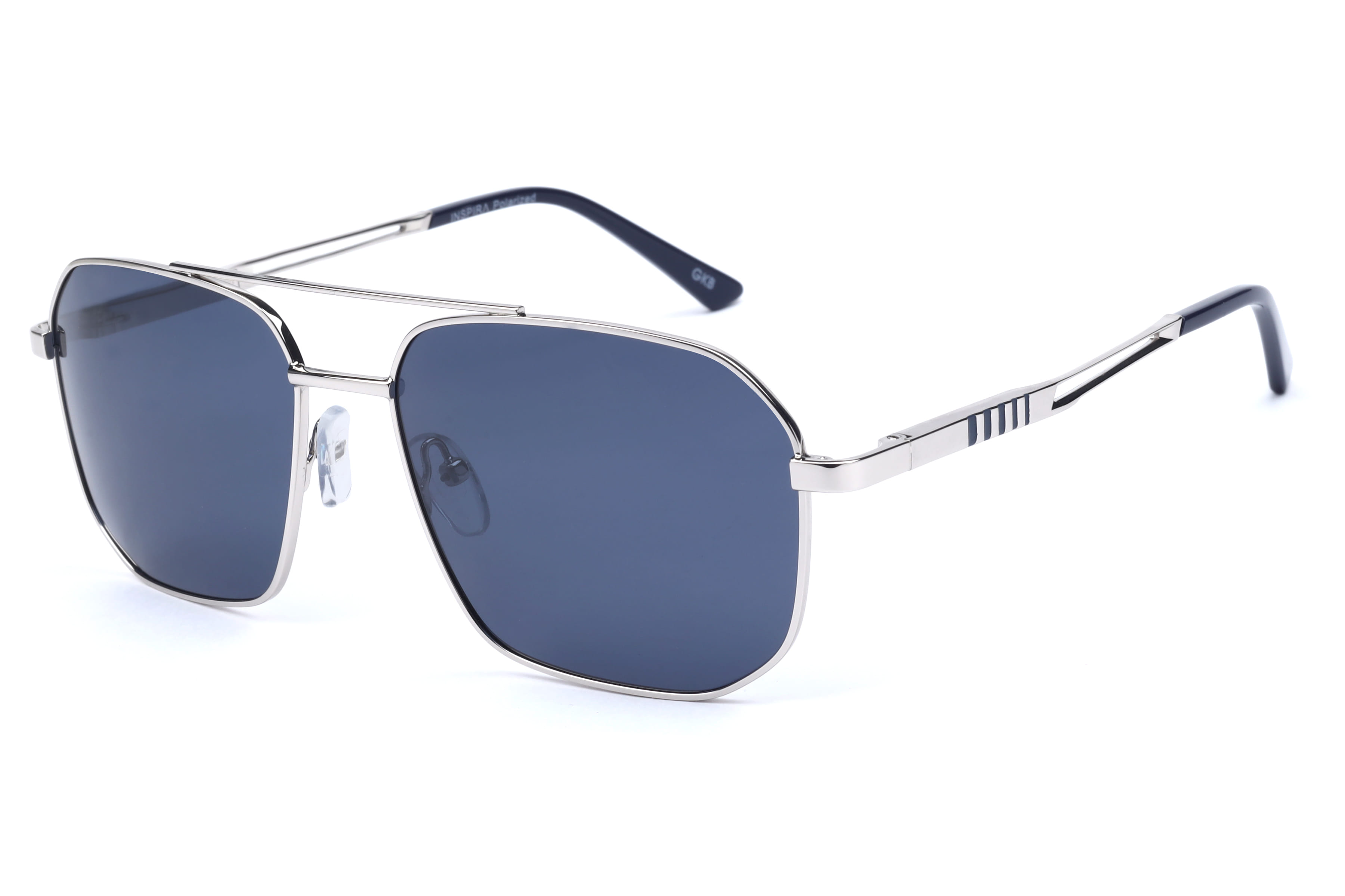 Inspira 6397 Sunglass Silver Male Full Metal Sunglass — Silver frame — view 1